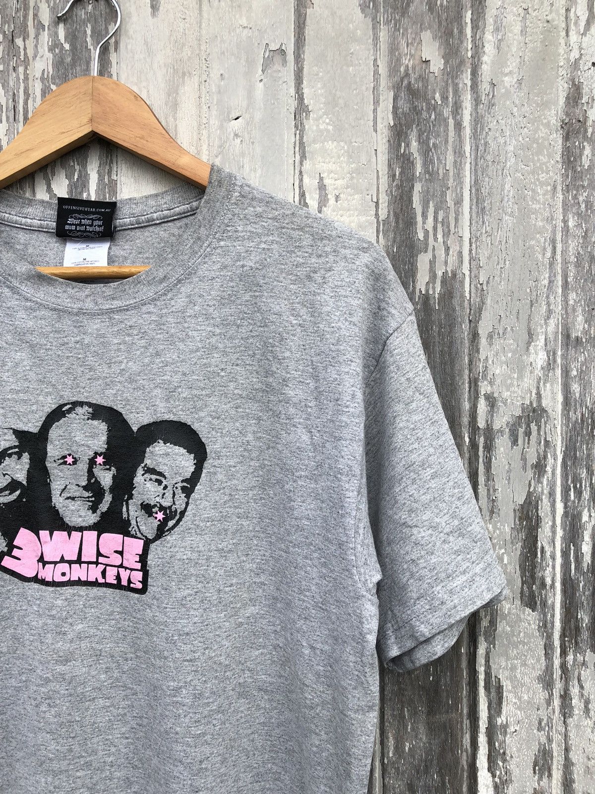 Japanese Brand × Vintage Vintage Y2k 3 wise Monkeys Parody Tshirt Size US M / EU 48-50 / 2 - 2 Thumbnail