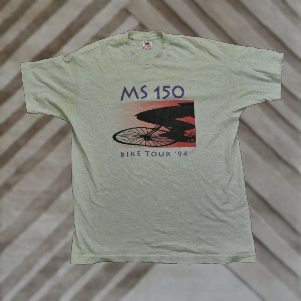 Vintage VINTAGE MS 150 Bicycle Ride T Shirt Adult XL Grey Cycling Race Mens 1994 90s Size US XL / EU 56 / 4 - 1 Thumbnail