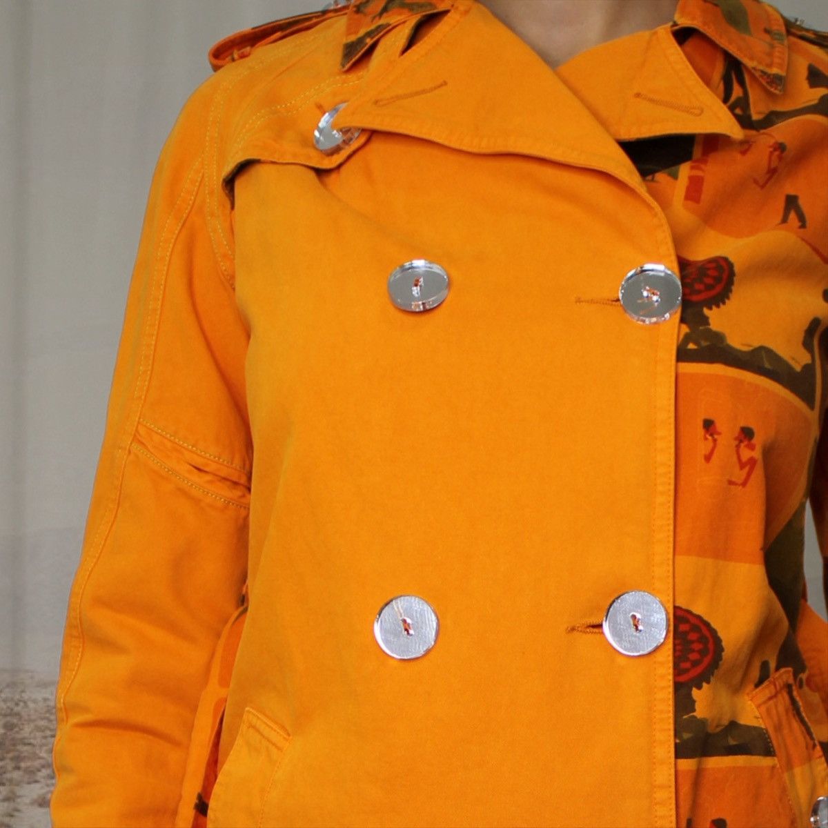 Custo Barcelona 🐔CUSTO ORANGE TRENCH🐔 Size XS / US 0-2 / IT 36-38 - 4 Thumbnail