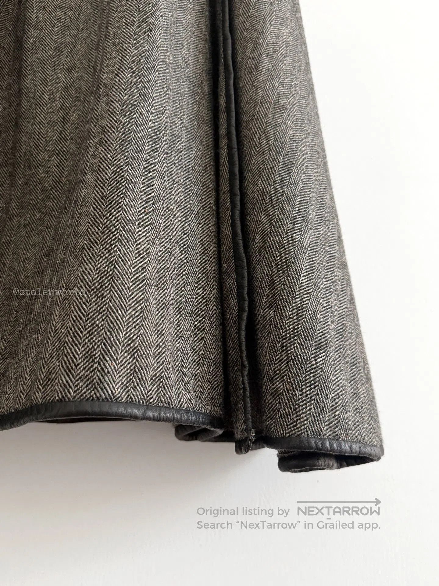 Kapital gray houndstooth wool skirt with buttons. Size 23" - 4 Thumbnail