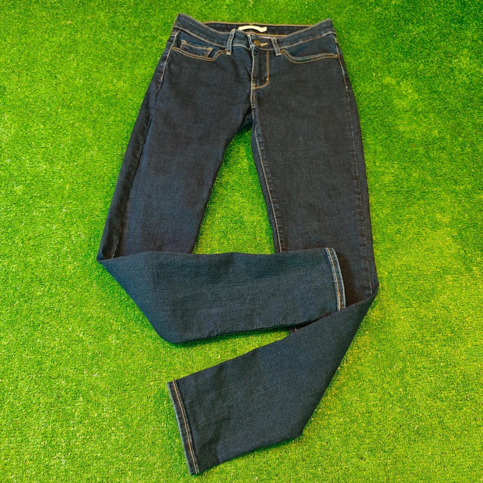 Levi's Levi's 711 Jeans Womens 27 skinny slim fit dark blue zip fly Size 27" / US 4 / IT 40 - 2 Thumbnail