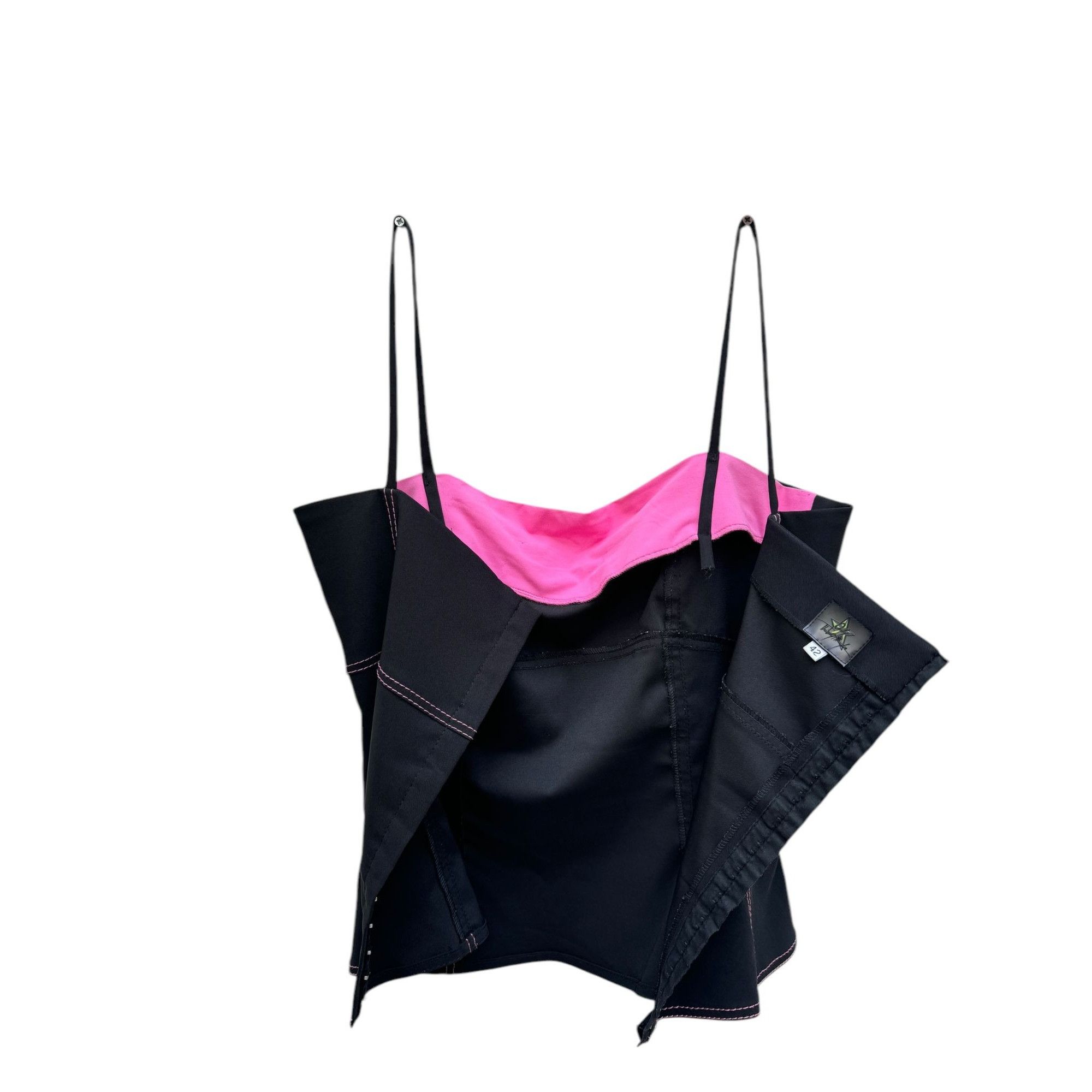 Thierry Mugler Black Pink Bustier Jacket Size S / US 4 / IT 40 - 4 Thumbnail