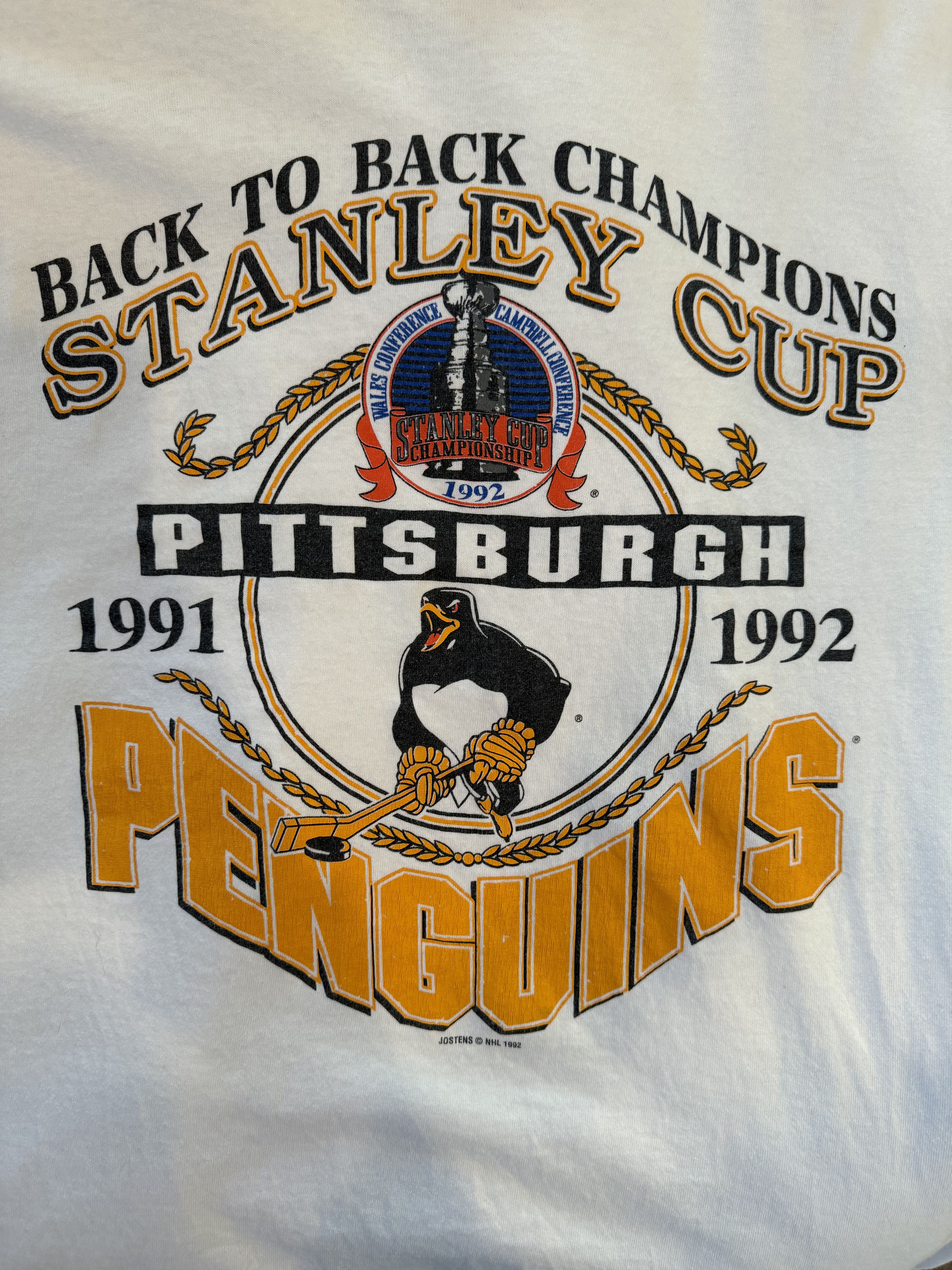 Fruit Of The Loom Vintage 1992 Pittsburgh Penguins Stanley Cup Champs T-Shirt Size US XL / EU 56 / 4 - 3 Thumbnail