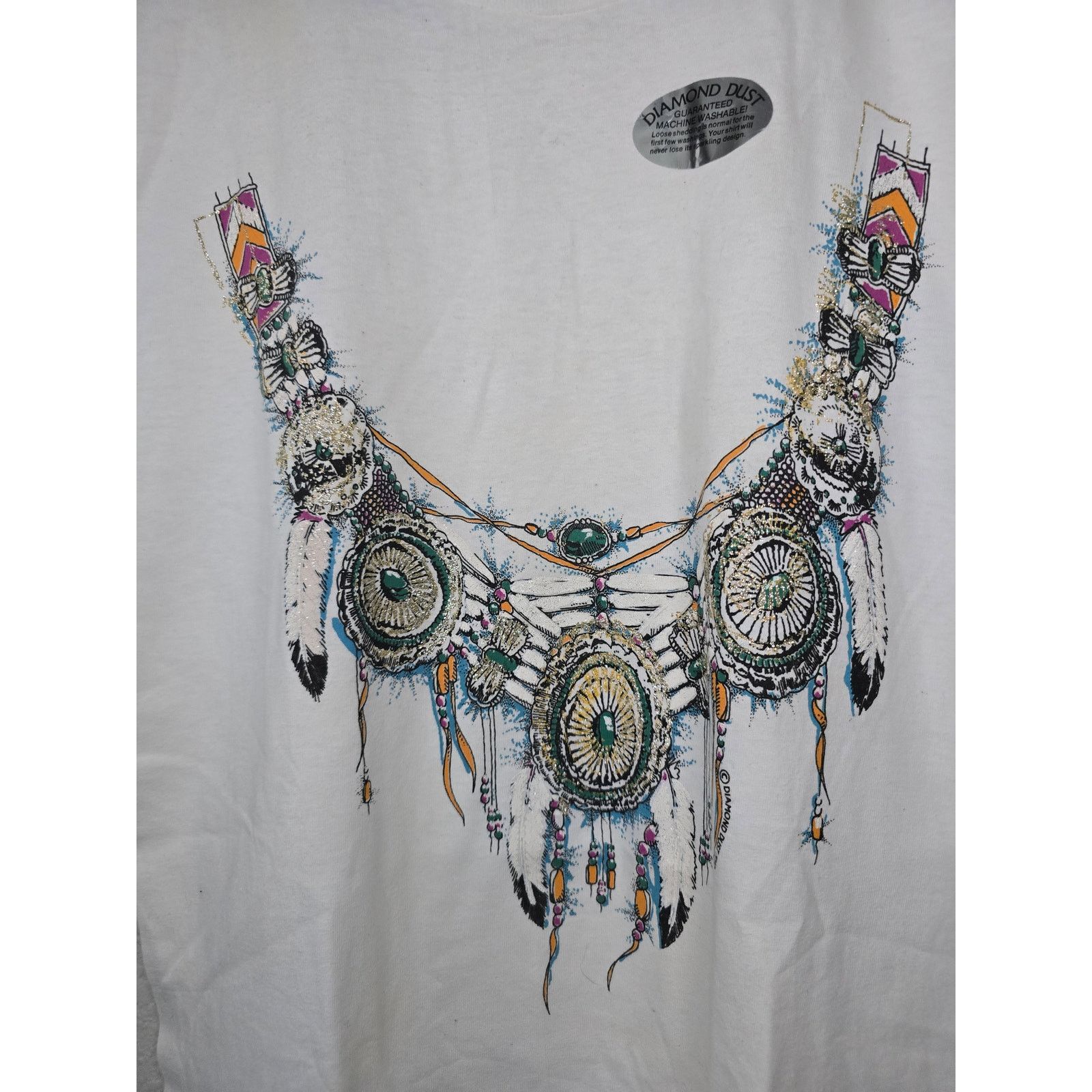 Vintage Vintage Diamond Dust Shirt Native American S Glitter Tee 90s Size S / US 4 / IT 40 - 2 Thumbnail