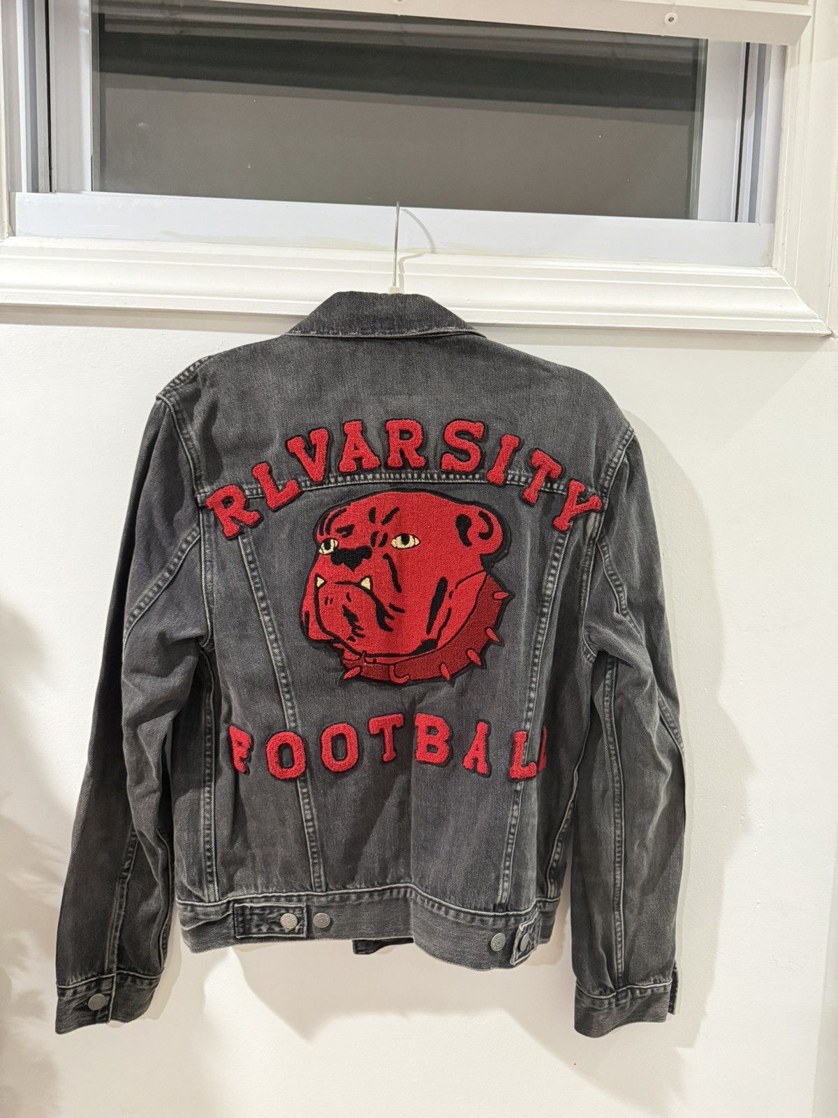 Polo Ralph Lauren Polo Ralph Lauren Varsity Denim Jacket Bulldog Patch Size S Size US S / EU 44-46 / 1 - 2 Thumbnail
