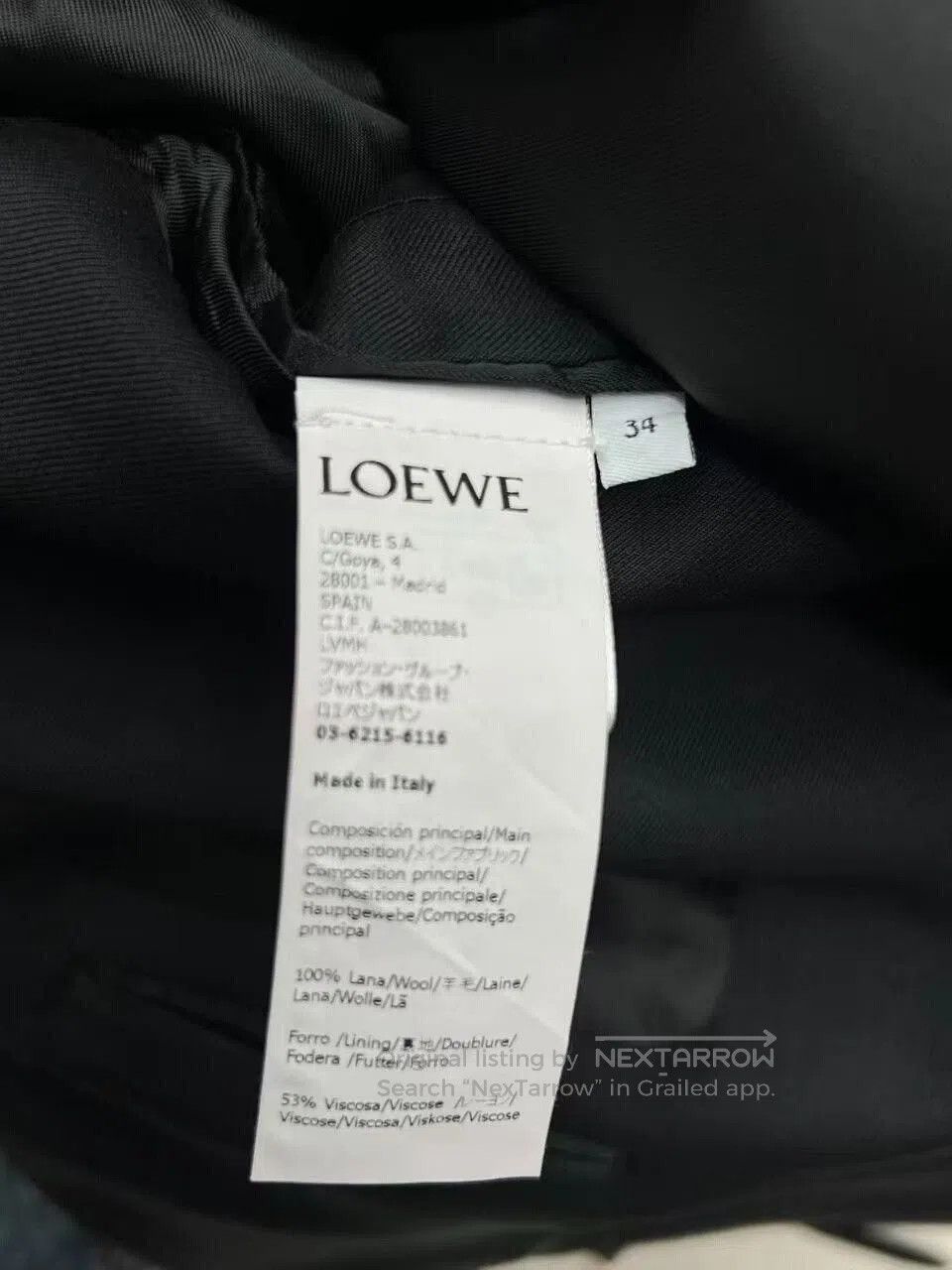 Loewe LOEWE Wool Suit Jacket Size 34. Size XS / US 0-2 / IT 36-38 - 4 Thumbnail