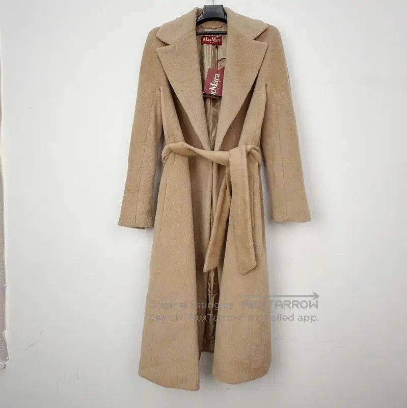 MaxMara Khaki Alpaca Wool Women's Coat .