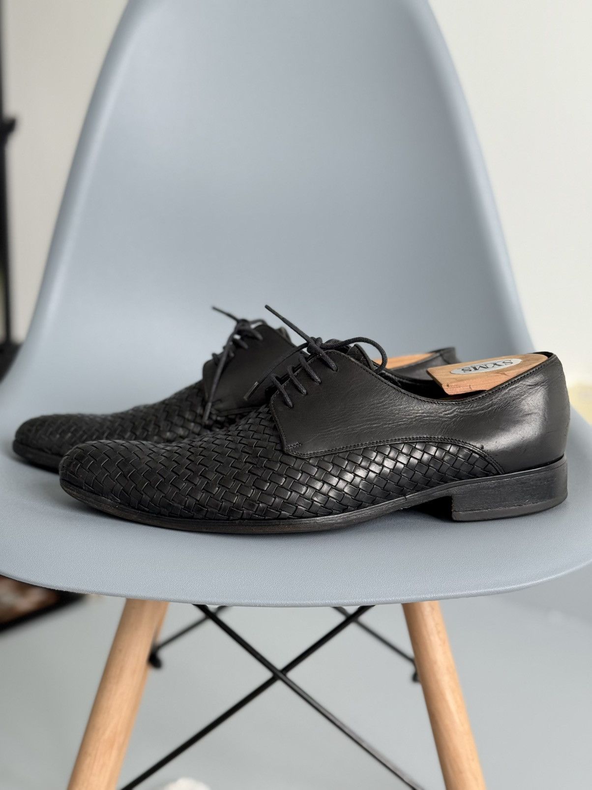Dolce & Gabbana Dolce & Gabbana Intrecciato Woven Leather Derby Shoes Black Size US 10 / EU 43 - 8 Thumbnail