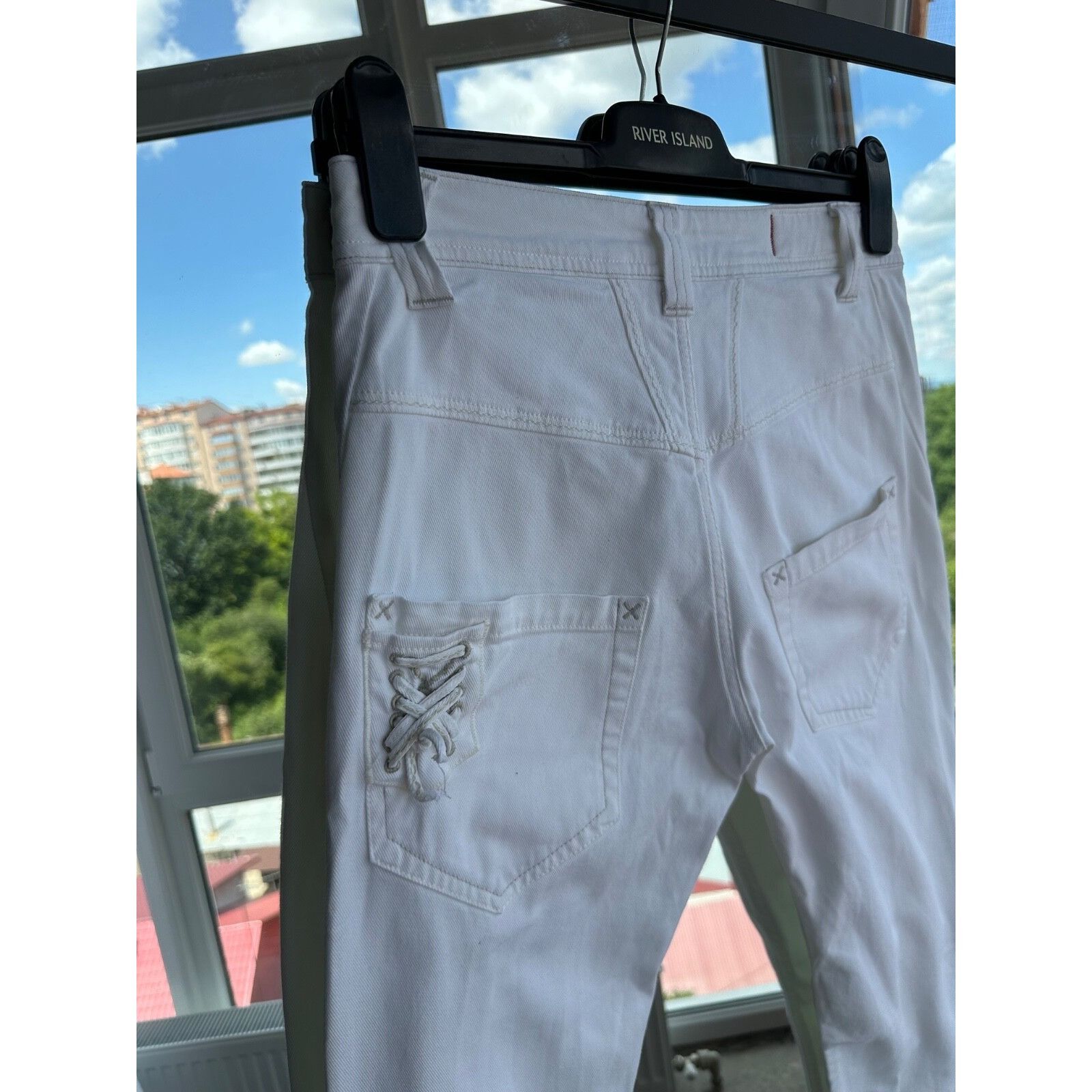 Marithe + Francois Girbaud Marithé + François Girbaud Y2K Women’s White Low Rise Jeans Size US 28 / EU 44 - 8 Thumbnail