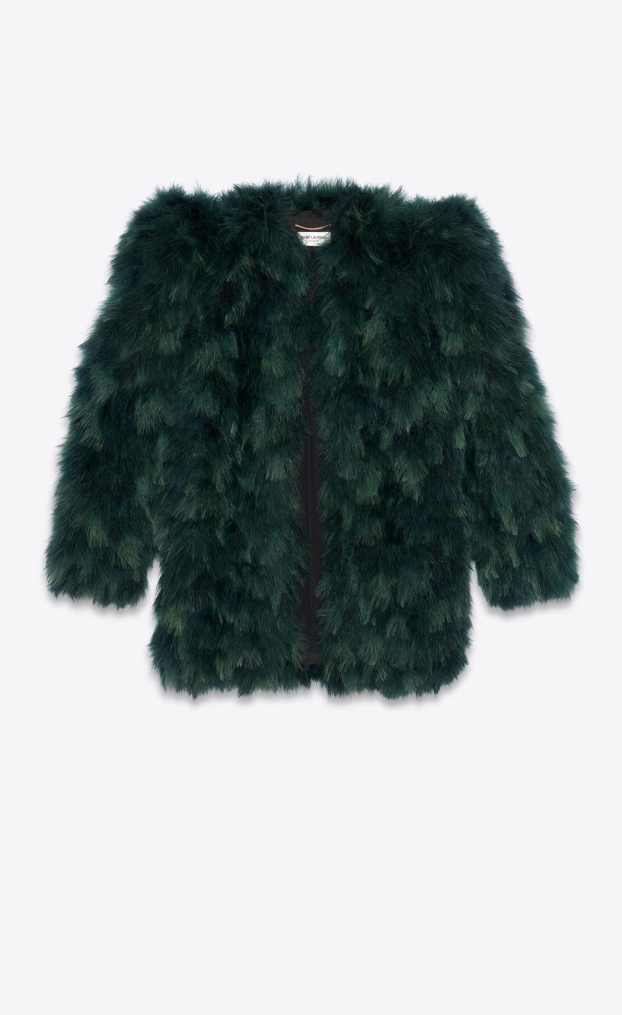 Saint Laurent Paris o1bcso1str1224 Feather Jacket In Silk Organza in Black Size M / US 6-8 / IT 42-44 - 1 Thumbnail