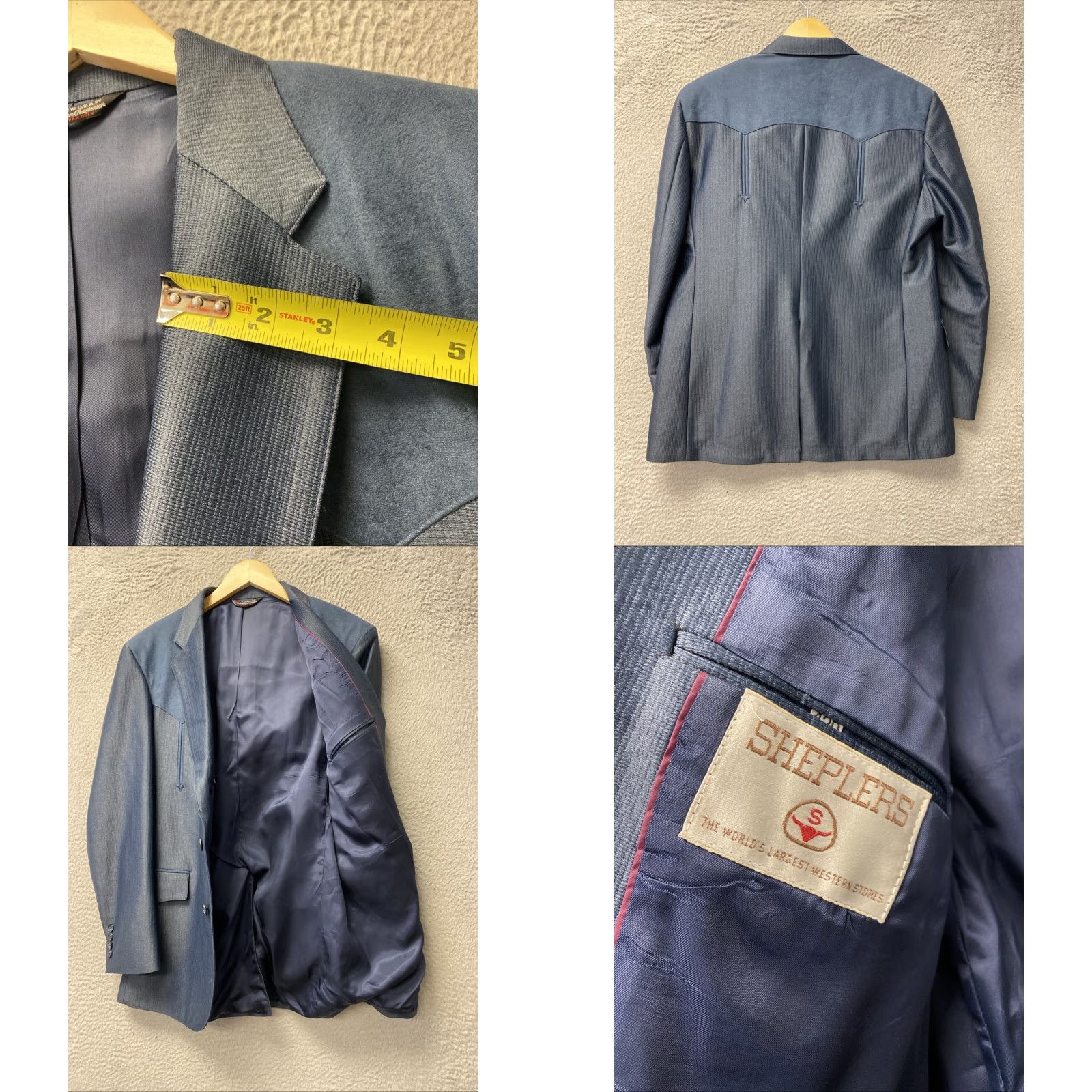 Shepler’s Men’s Blue Western Blazer Jacket Sz 42R