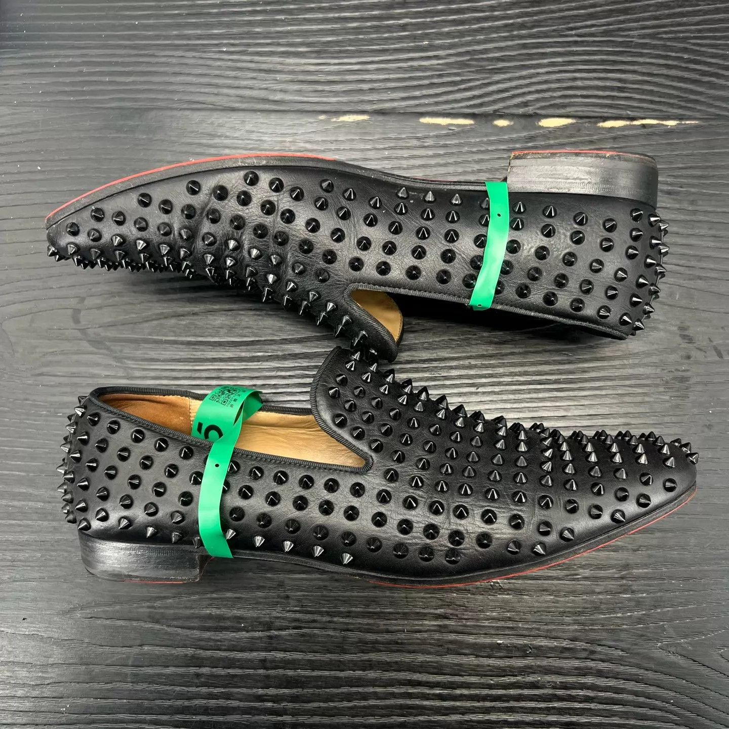 Christian Louboutin cl studded black leather 45.5 Size US 12.5 / EU 45-46 - 6 Thumbnail