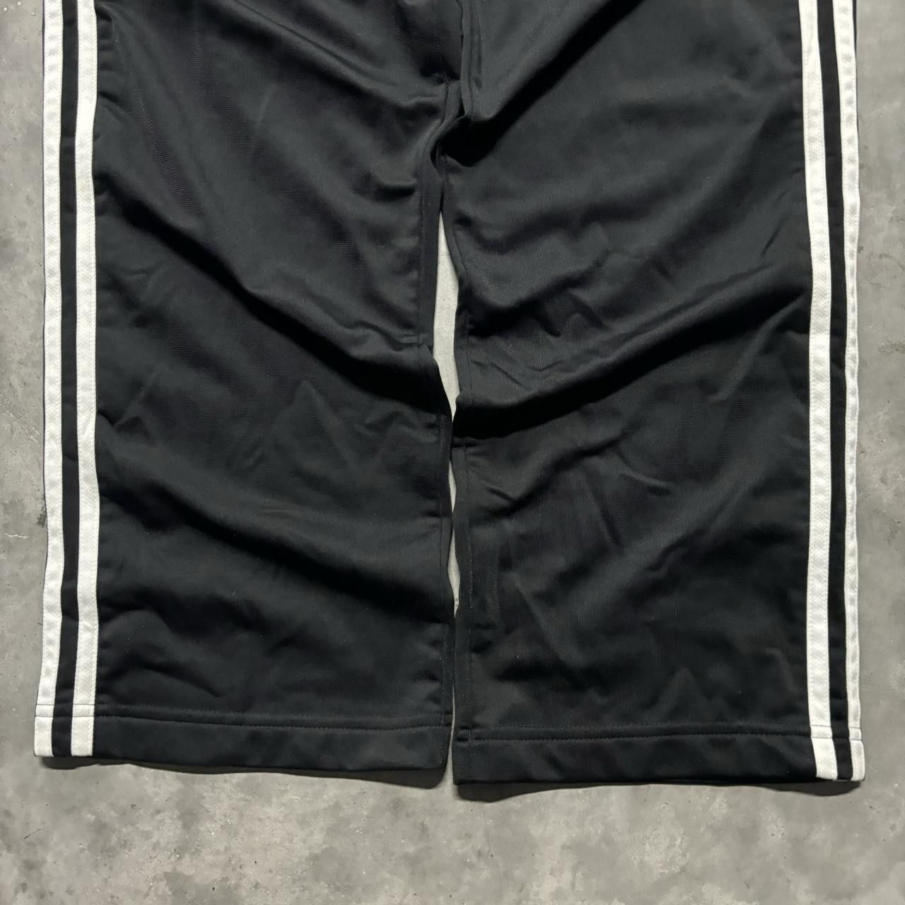Adidas × Vintage Crazy Vintage Y2K/2000s Black Adidas Striped Drill Track Essential Sweatpants! Size US 30 / EU 46 - 4 Thumbnail