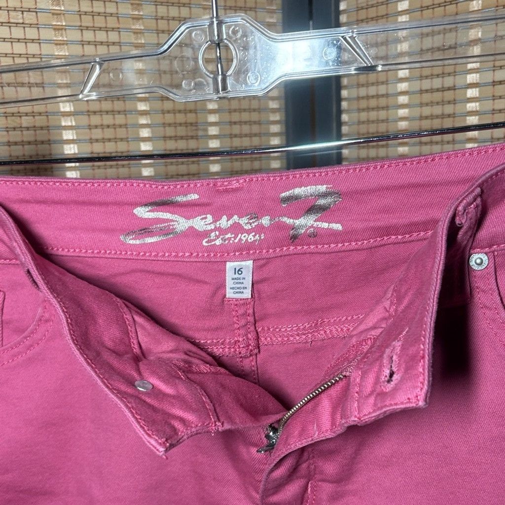 Seven 7 Seven7 Women's Pink Weekend Shorts w/ Frayed Hem Size 38" / US 16 / IT 52 - 2 Thumbnail