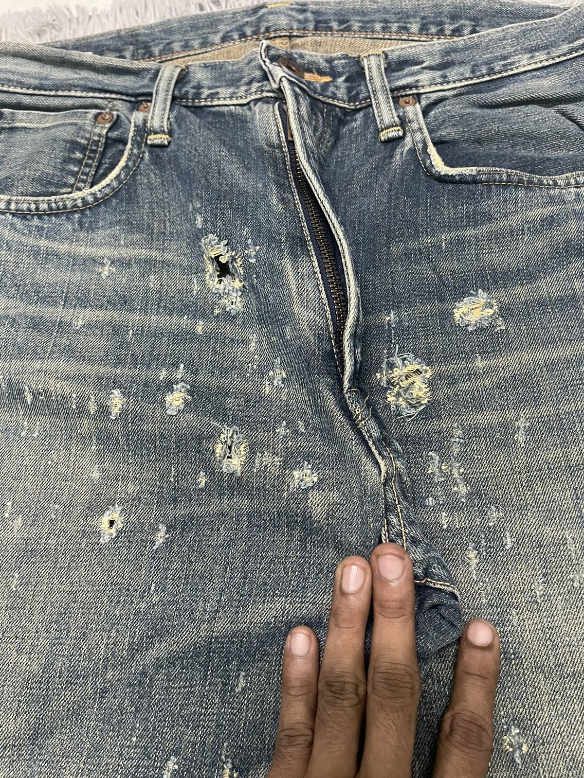 Edwin VINTAGE EDWIN 505 DISTRESSED JEANS Size US 31 - 8 Thumbnail