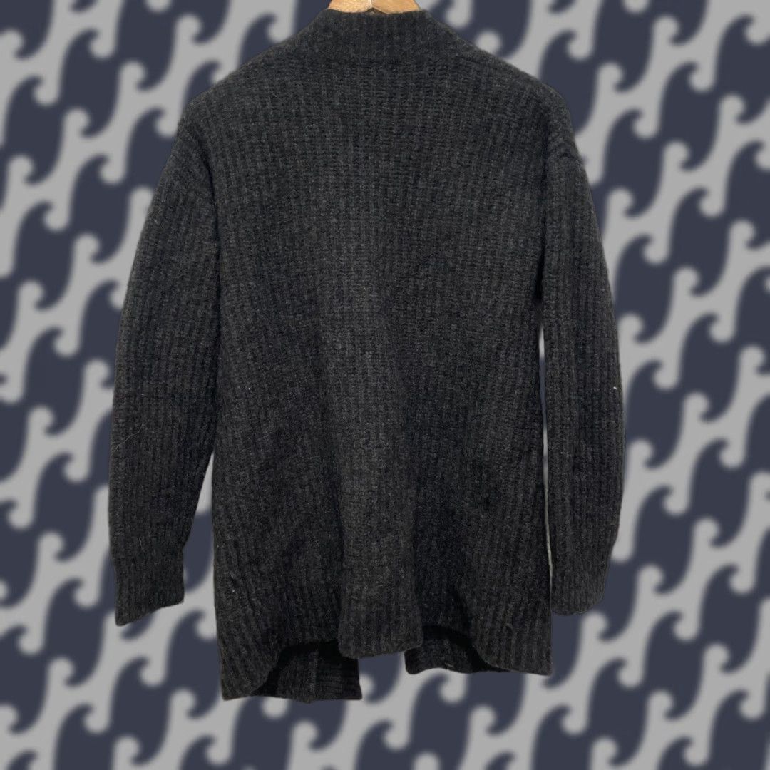 Vintage Amour Vert Cardigan Women Gray Open Front Knit Wool Blend Ribbed Size M Size M / US 6-8 / IT 42-44 - 1 Thumbnail