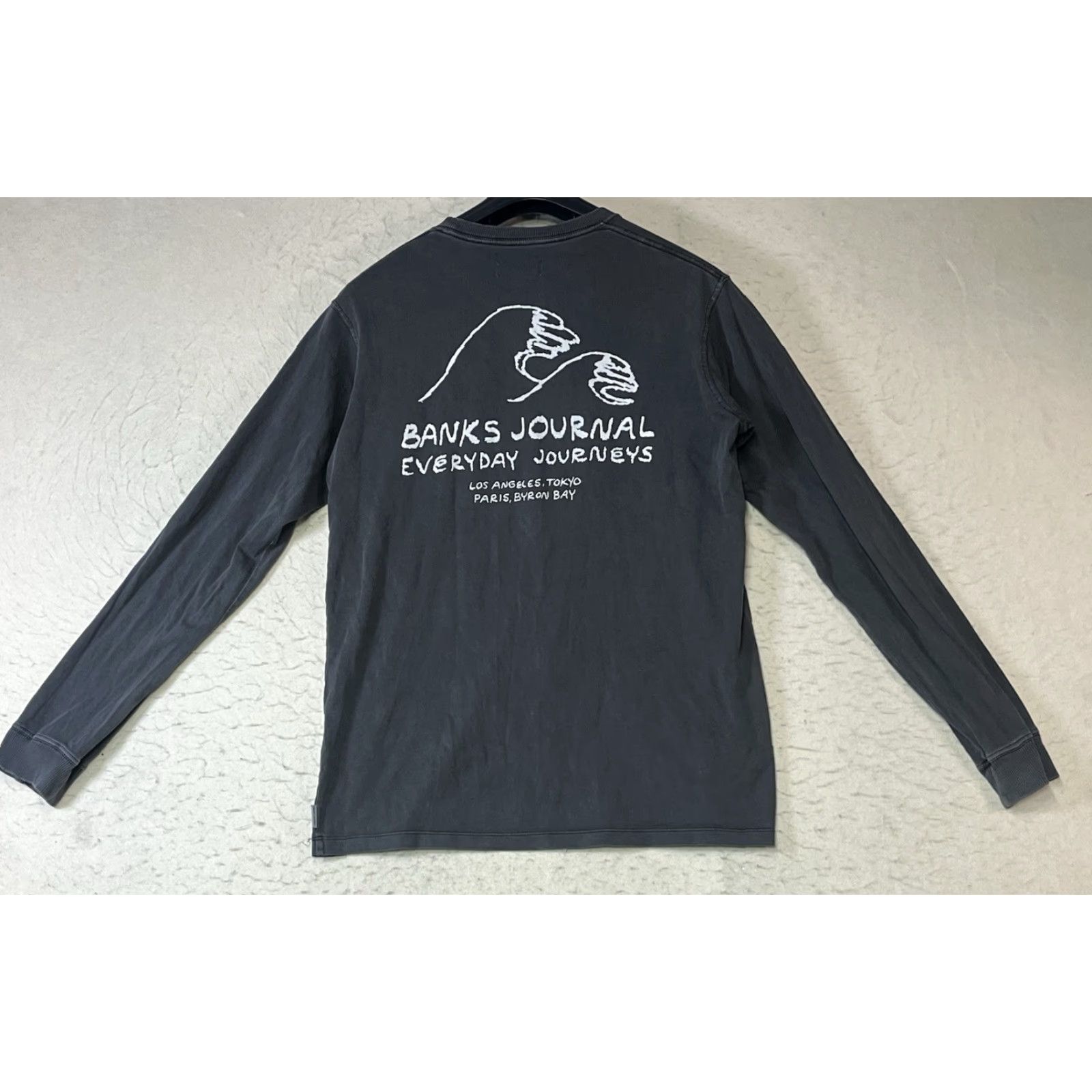 Banks Journal BANKS JOURNAL Mens T-Shirt Shirt Long Sleeve Crew Neck Organic Cotton Size Small Gray Logo Classic Regular China Size US S / EU 44-46 / 1 - 2 Thumbnail