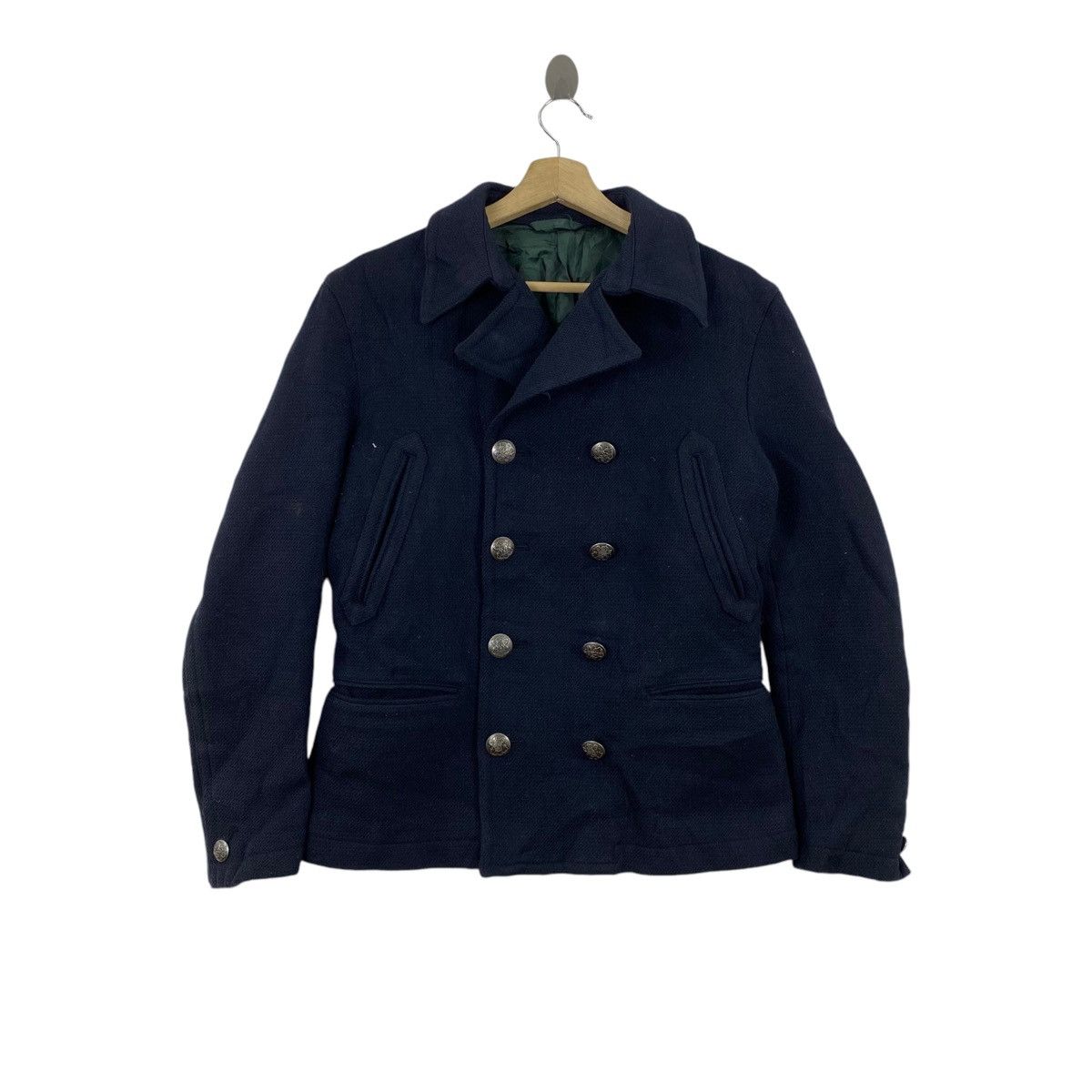 Katharine Hamnett London KATHARINE HAMNETT Multi Pockets Navy Wool Duffle Coat Size US M / EU 48-50 / 2 - 1 Thumbnail