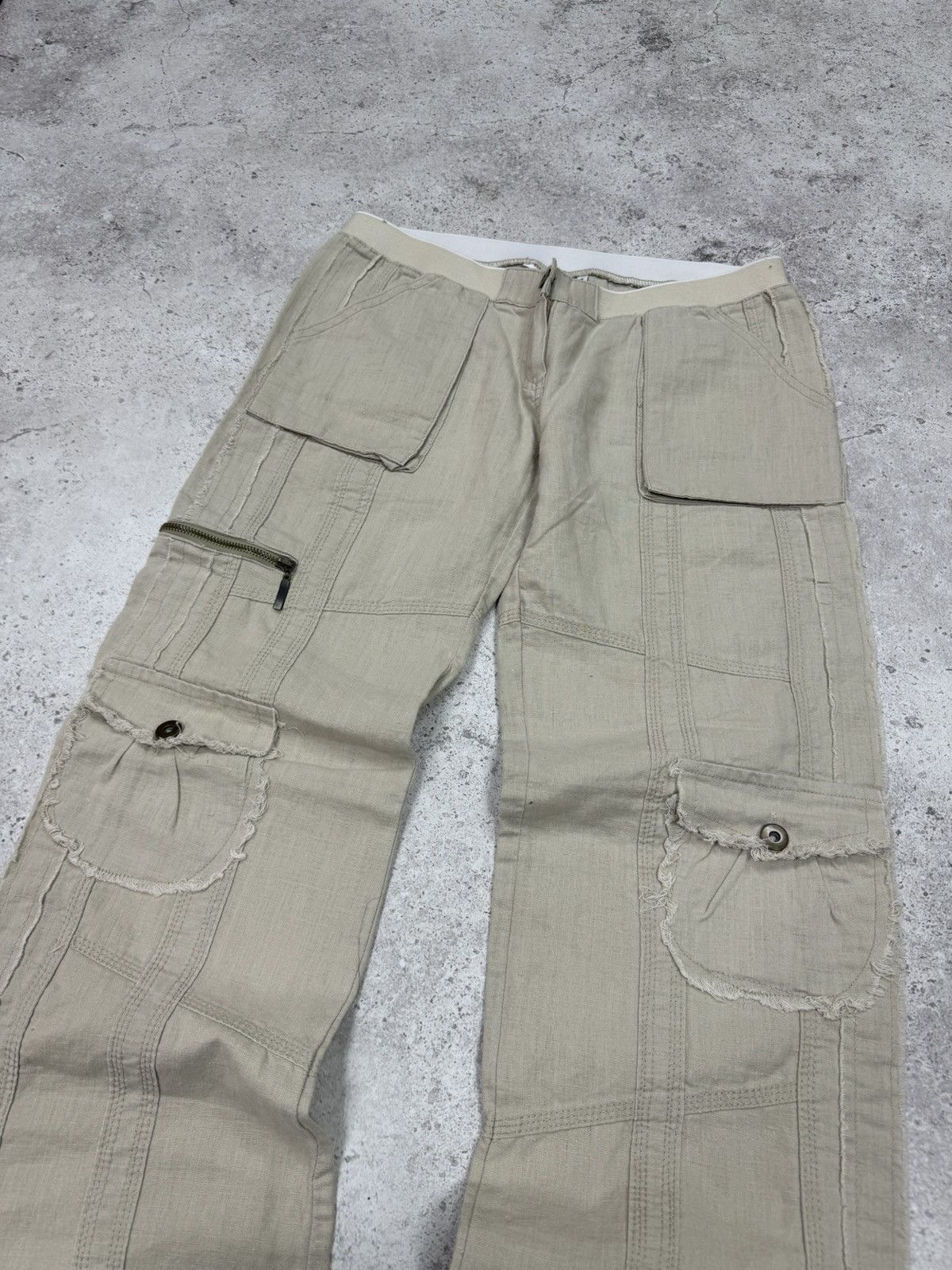 If Six Was Nine × Junya Watanabe × Le Grande Bleu (L.G.B.) Vintage Japanese Linen Y2K Goa Style Pants Size US 29 - 2 Thumbnail