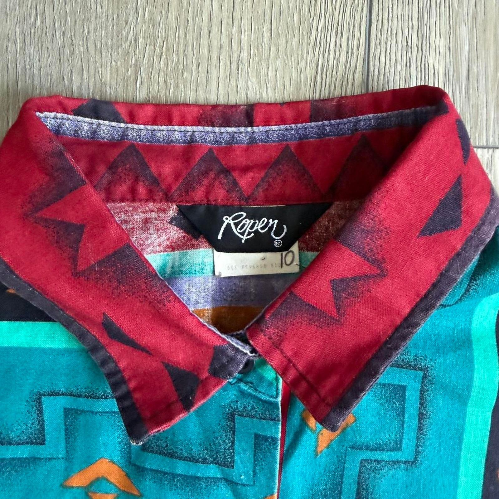Roper Vintage 90s roper aztec style button up shirt Size US XL / EU 56 / 4 - 5 Thumbnail
