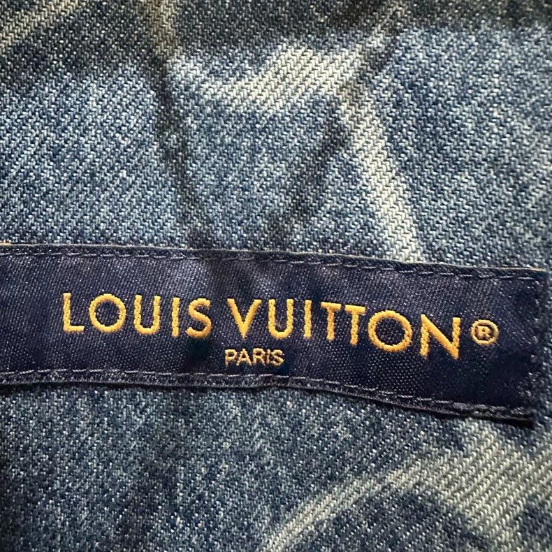 Louis Vuitton Louis Vuitton Old-print plaid denim short-sleeve shirt Size US XL / EU 56 / 4 - 4 Thumbnail
