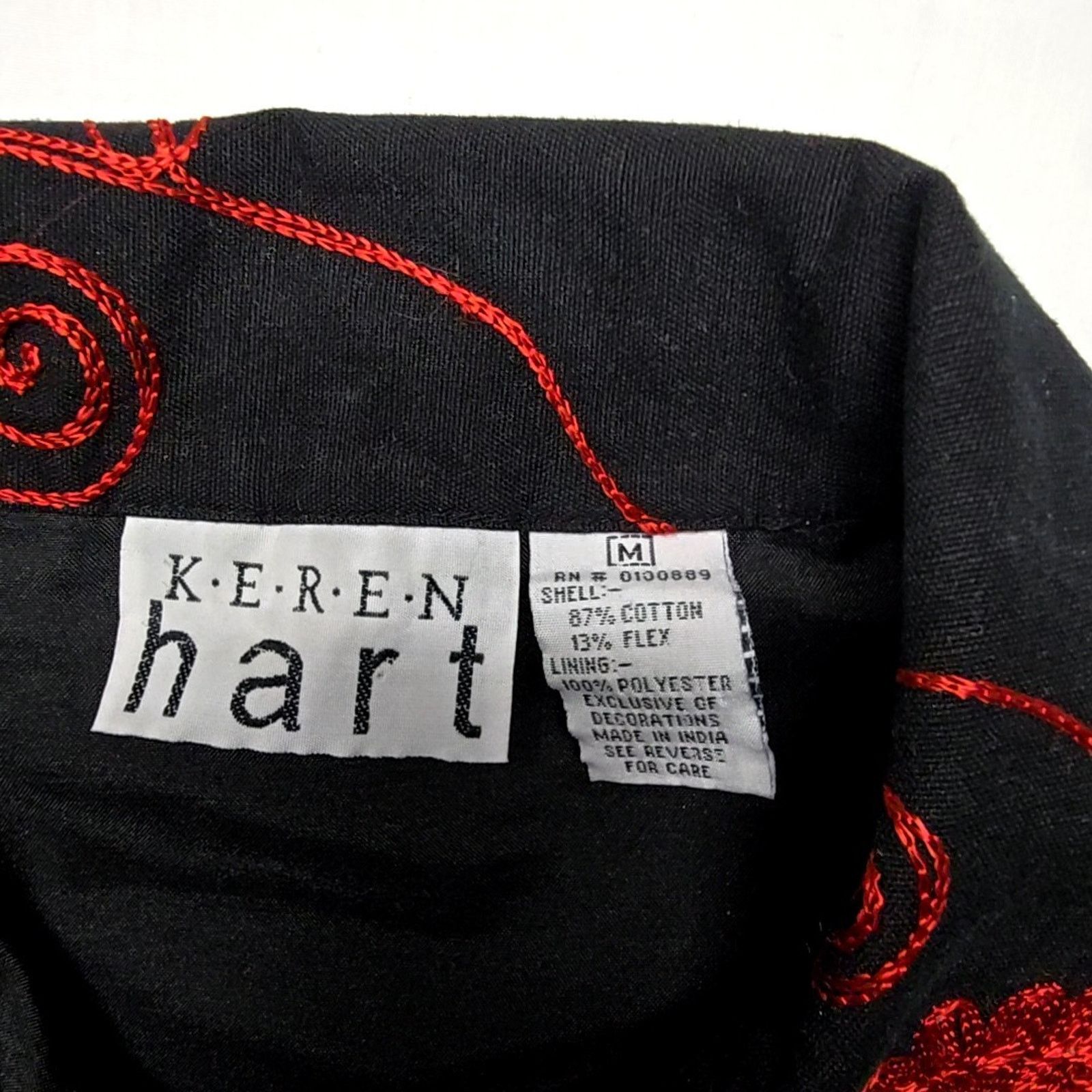Vintage Vintage Keren Hart Floral Embroidered Jacket Black Red M Size M / US 6-8 / IT 42-44 - 5 Thumbnail