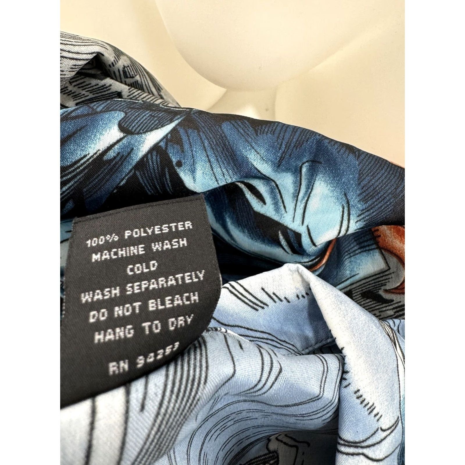 Vintage CLAUDIO NUCCI XL Shirt - New w Tags - Japanese Samurai Anime Button-Up, Short Sleeve, Blue, Men Interactive XL, Anime Theme, Mens Shirt Size US XL / EU 56 / 4 - 6 Thumbnail