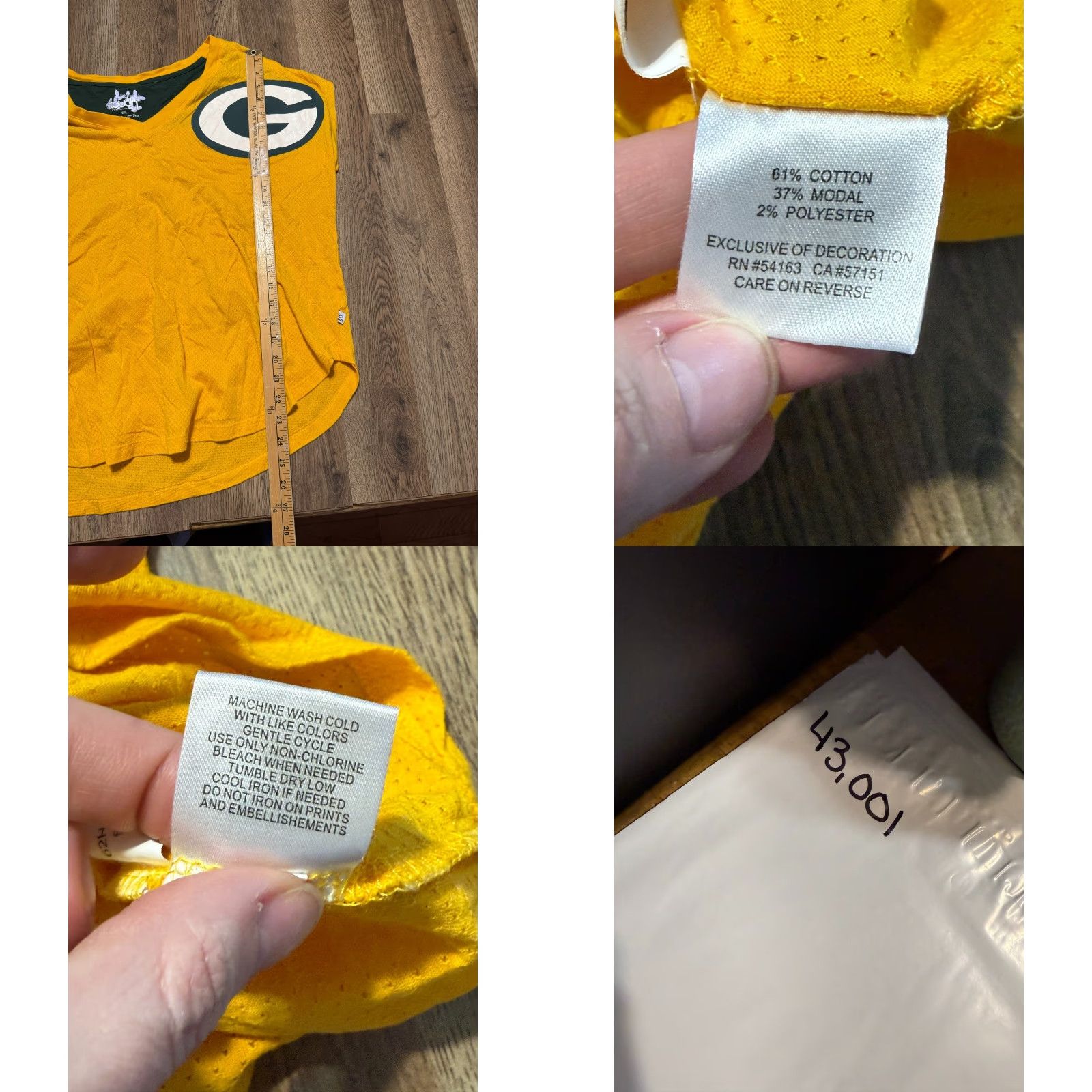 Vintage Touch Shirts Women's XL Tank Yellow V-Neck Wisconsin Green Bay Packers Size XL / US 12-14 / IT 48-50 - 8 Thumbnail
