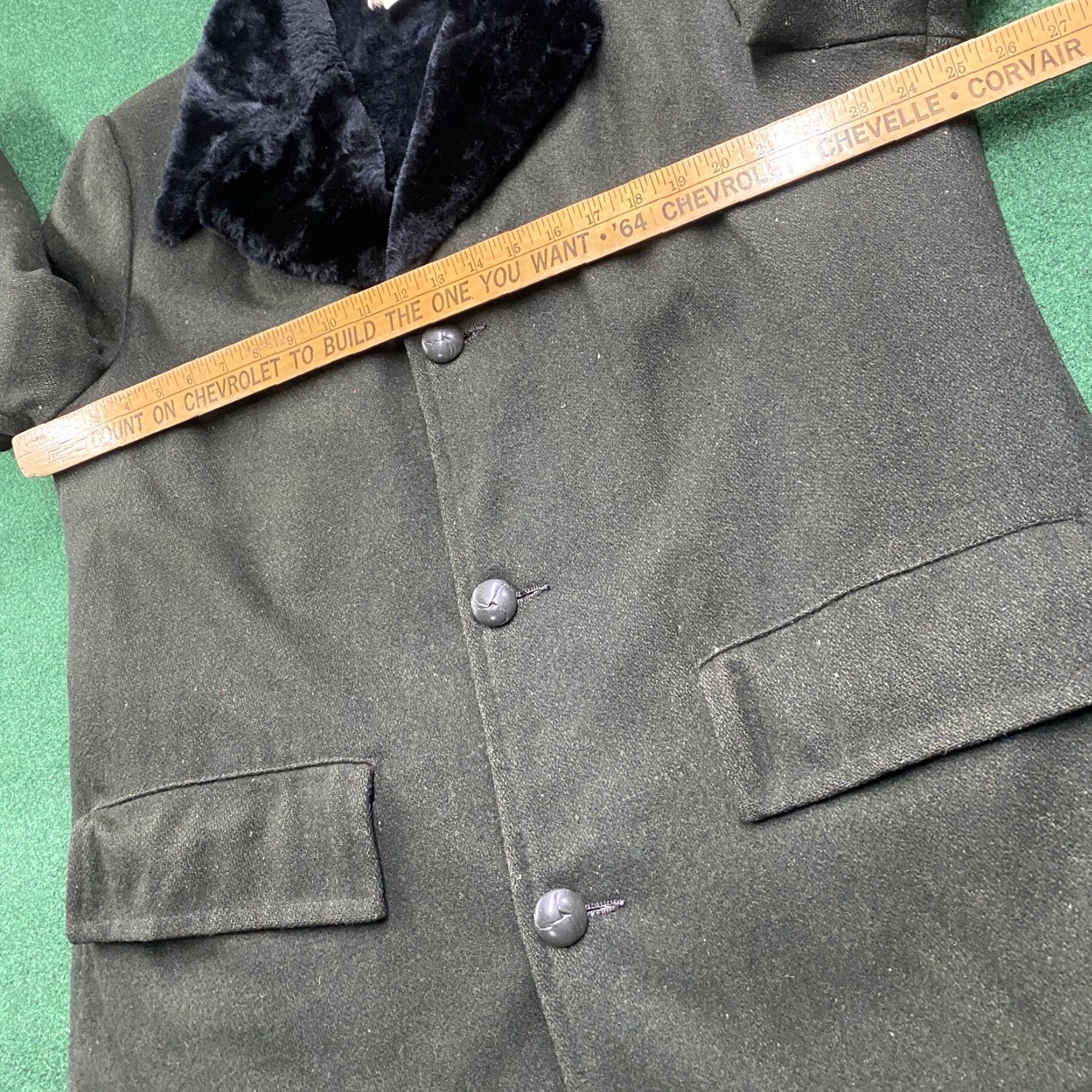 Olive VINTAGE Gordon & Ferguson Parka Overcoat Wool Coat Mens 42 Olive Green 50S 60S Long Size US XS / EU 42 / 0 - 5 Thumbnail