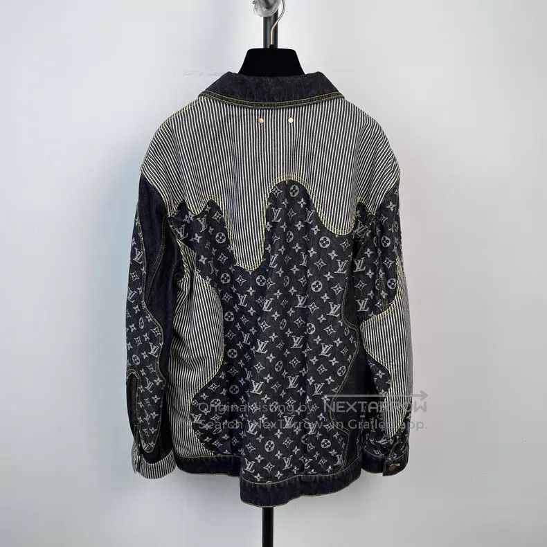 Louis Vuitton Louis Vuitton Blue denim jacket with full logo patchwork j Size US S / EU 44-46 / 1 - 2 Thumbnail