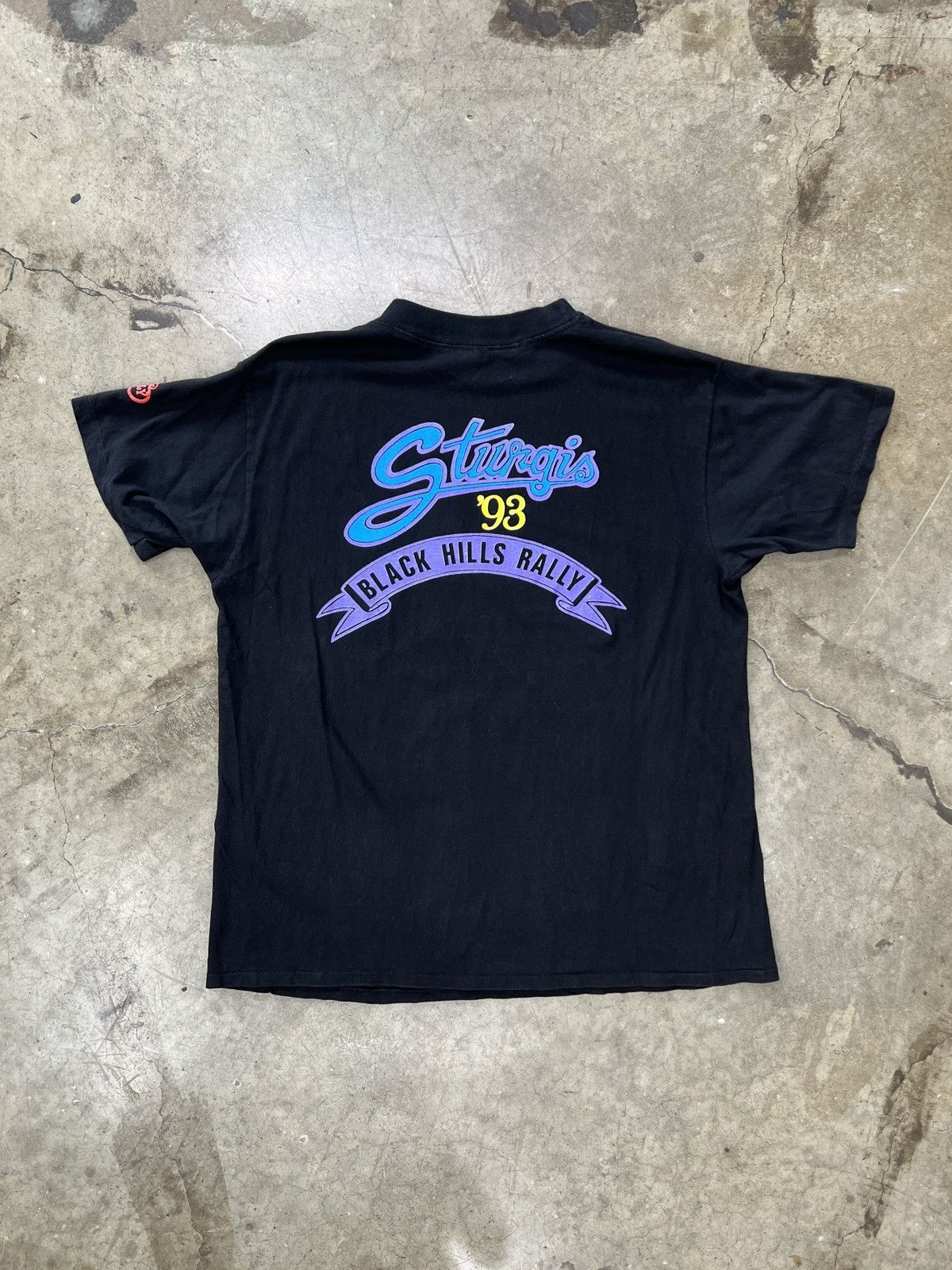Harley Davidson Vintage 1993 Sturgis Black Hills Rally Art Motorcycle Tee XL Size US XL / EU 56 / 4 - 5 Thumbnail