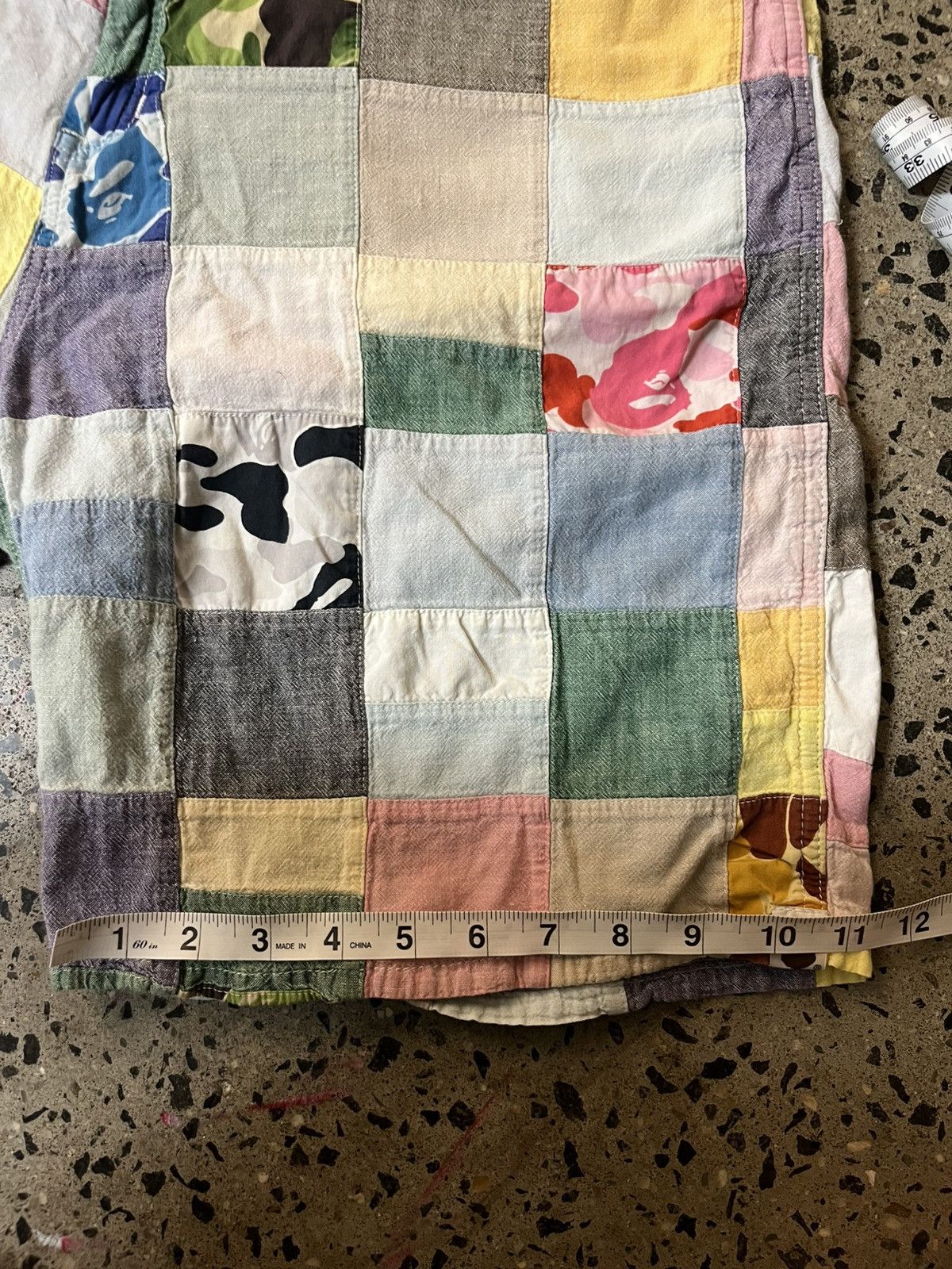 Bape Vintage Bape Linen Patchwork Shorts Size US 34 / EU 50 - 8 Thumbnail