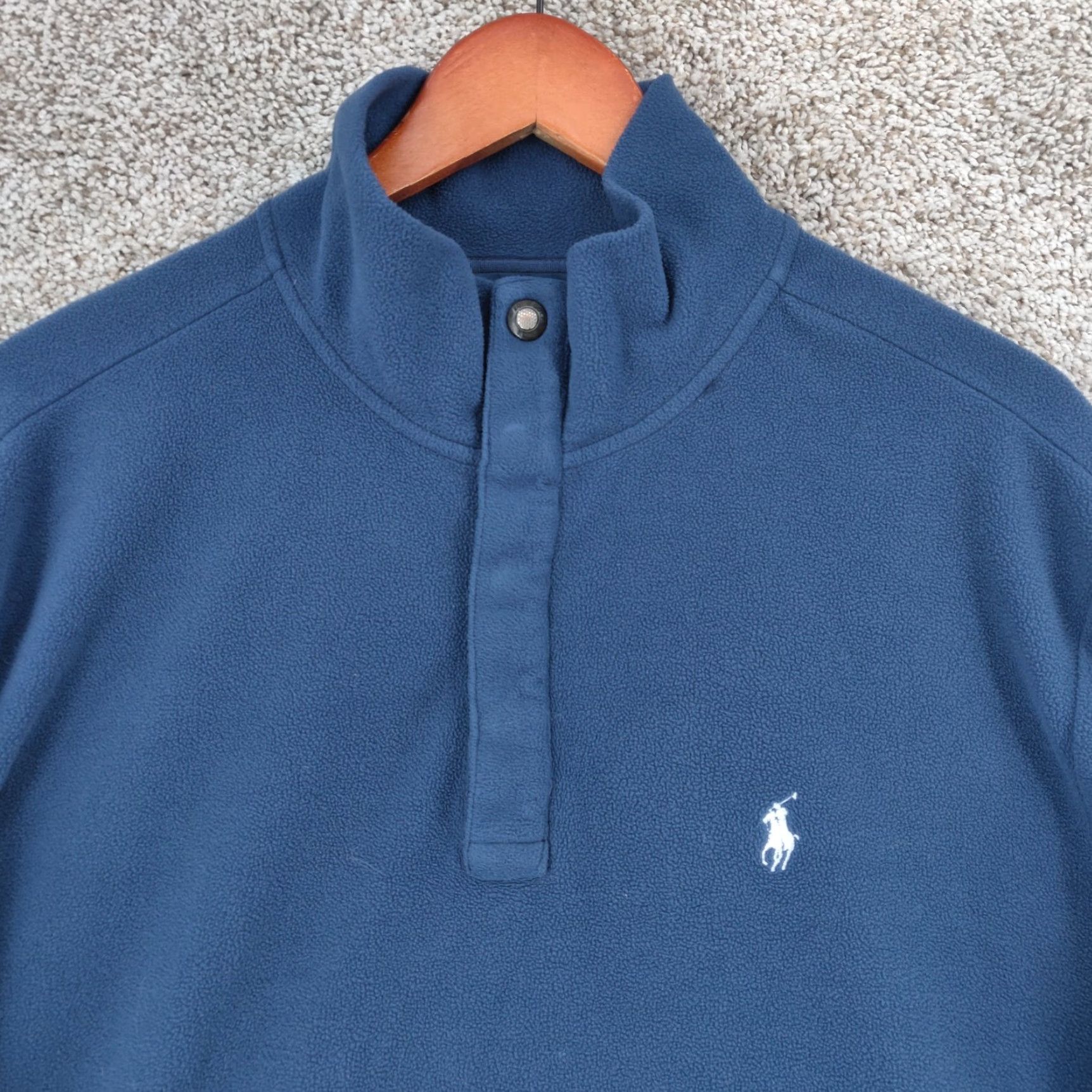 Polo Ralph Lauren VINTAGE Polo Golf Ralph Lauren Sweater Mens XL Blue Long Sleeve Soft 1/4 Zip Snap Mock Size US XL / EU 56 / 4 - 2 Thumbnail