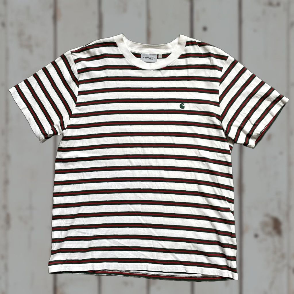Carhartt Wip Carhartt WIP Oakland T-Shirt Border Stripe Surf Skate Street L Unisex Adults Multicolor Striped 90s Christmas Theme Mens Women Boys Girls Size US L / EU 52-54 / 3 - 1 Thumbnail