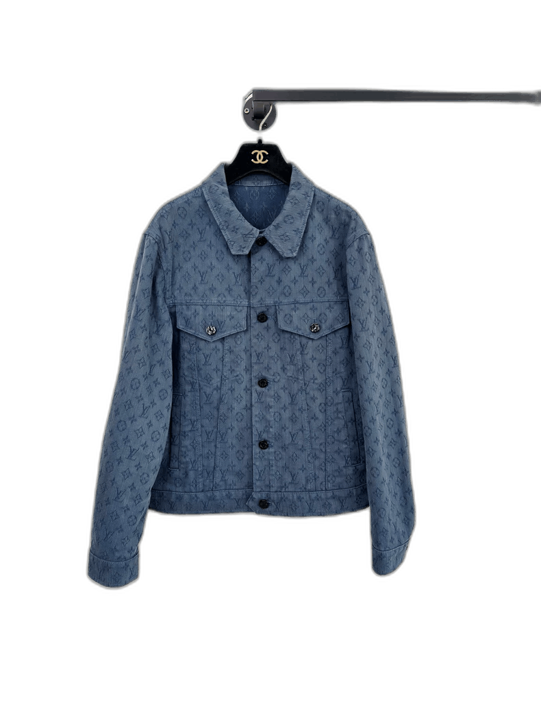 Louis Vuitton Louis Vuitton Denim Jacket with Logo Pattern-2506 Size L / US 10 / IT 46 - 1 Thumbnail