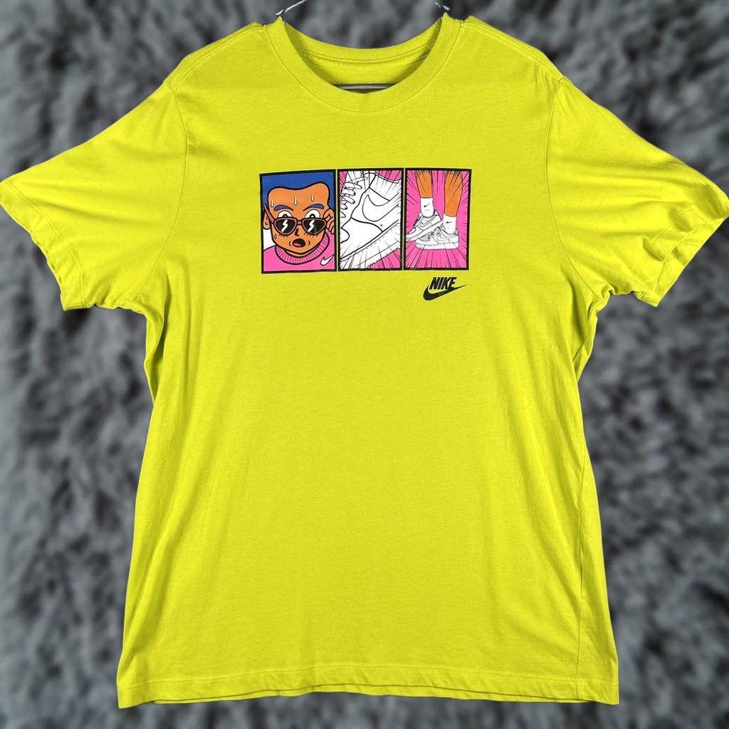 Nike Nike Tee Shirt L Green Neon AF1 Cartoon Air Force One Nike Dri-Fit Womens T-Shirt Size L / US 10 / IT 46 - 1 Thumbnail