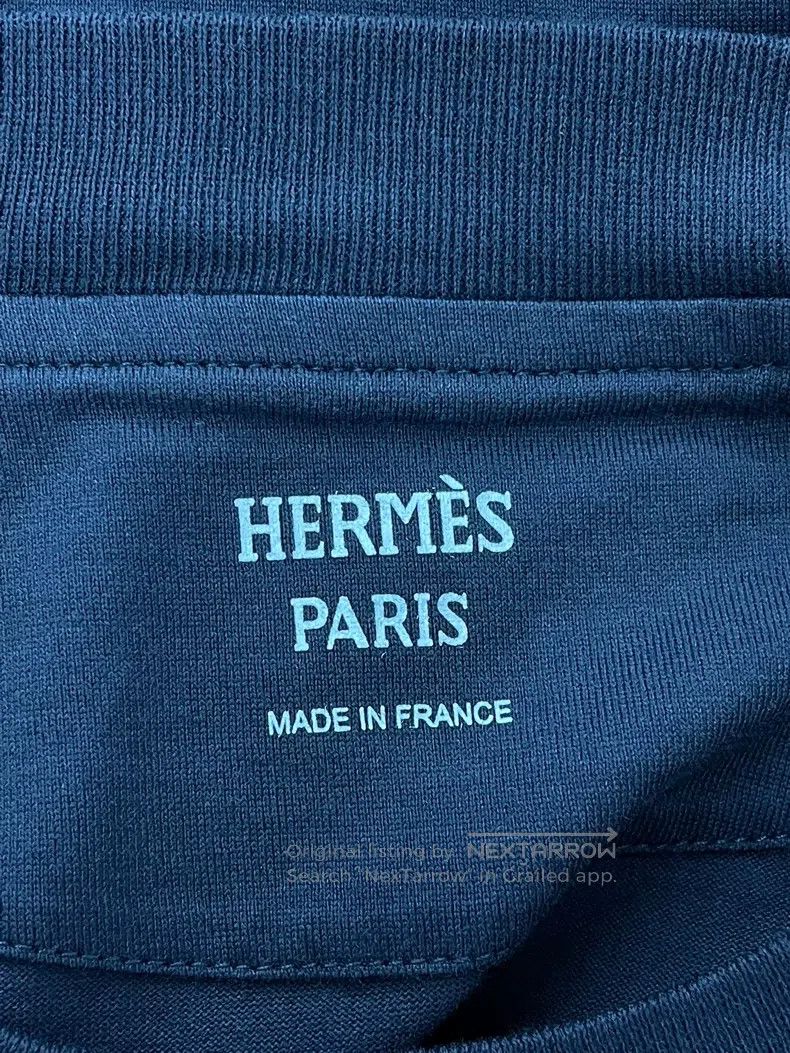 Hermes Hermes Navy Blue Embroidered Short Sleeve T-Shirt Size XS / US 0-2 / IT 36-38 - 4 Thumbnail