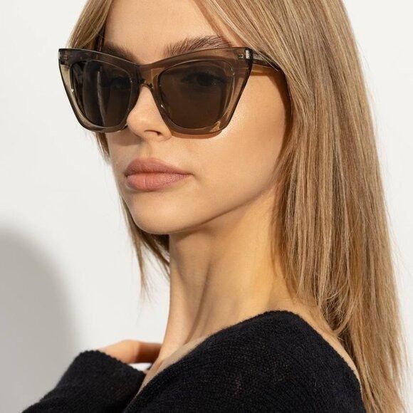 Saint Laurent Paris 🕶️ New Saint Laurent SL214 KATE 032 Sunglasses - Beige Size ONE SIZE - 3 Thumbnail