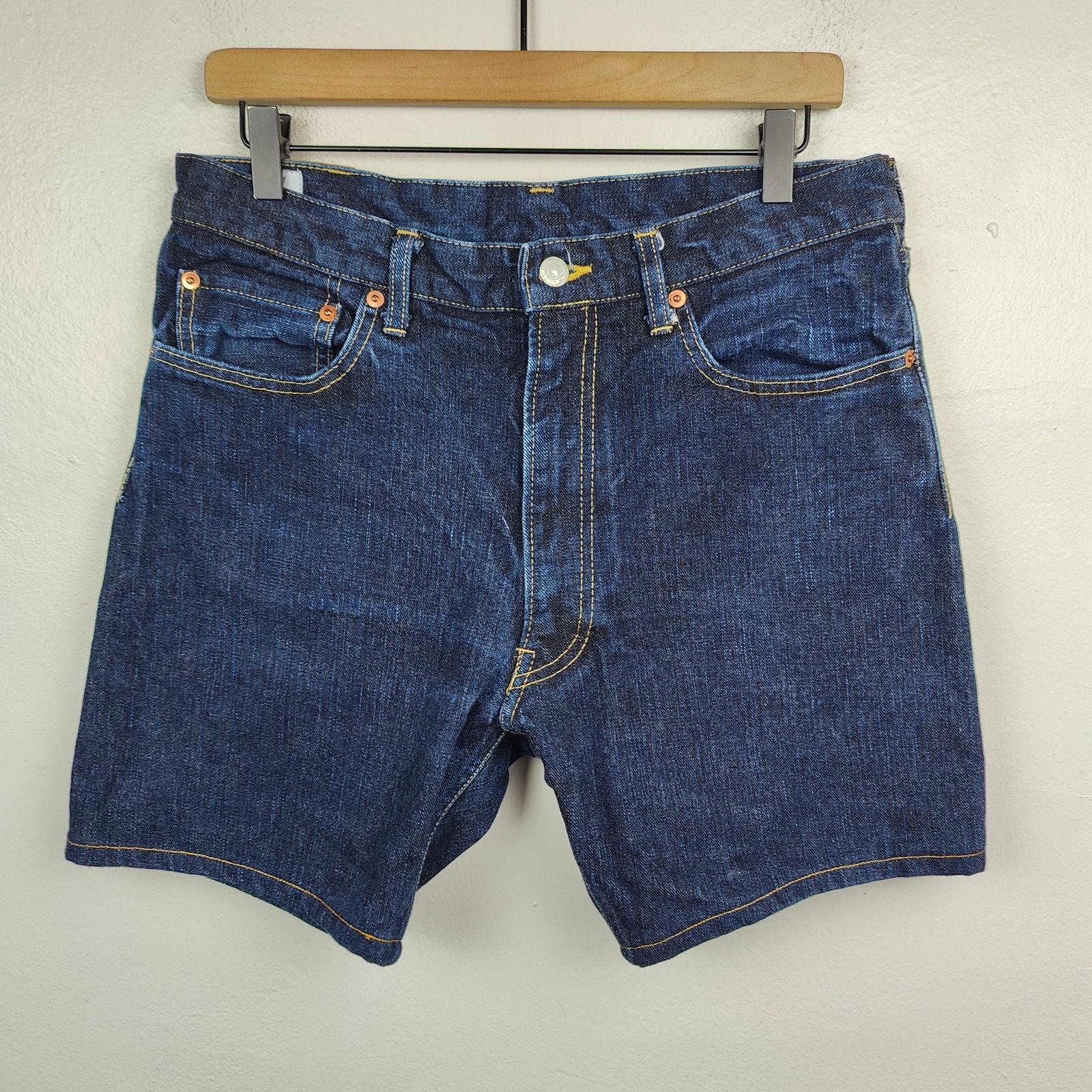 Other Anatomica Paris Jean Shorts Mens 34 Indigo Raw Denim Size US 34 / EU 50 - 1 Thumbnail