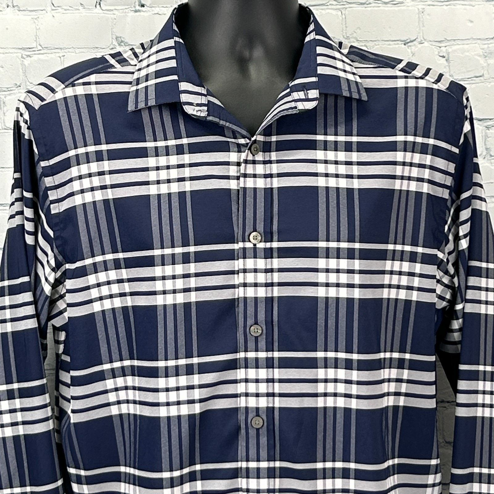 UNTUCKit UNTUCKit Delucca Slim Fit Button Front Shirt Blue L Large Size US L / EU 52-54 / 3 - 1 Thumbnail