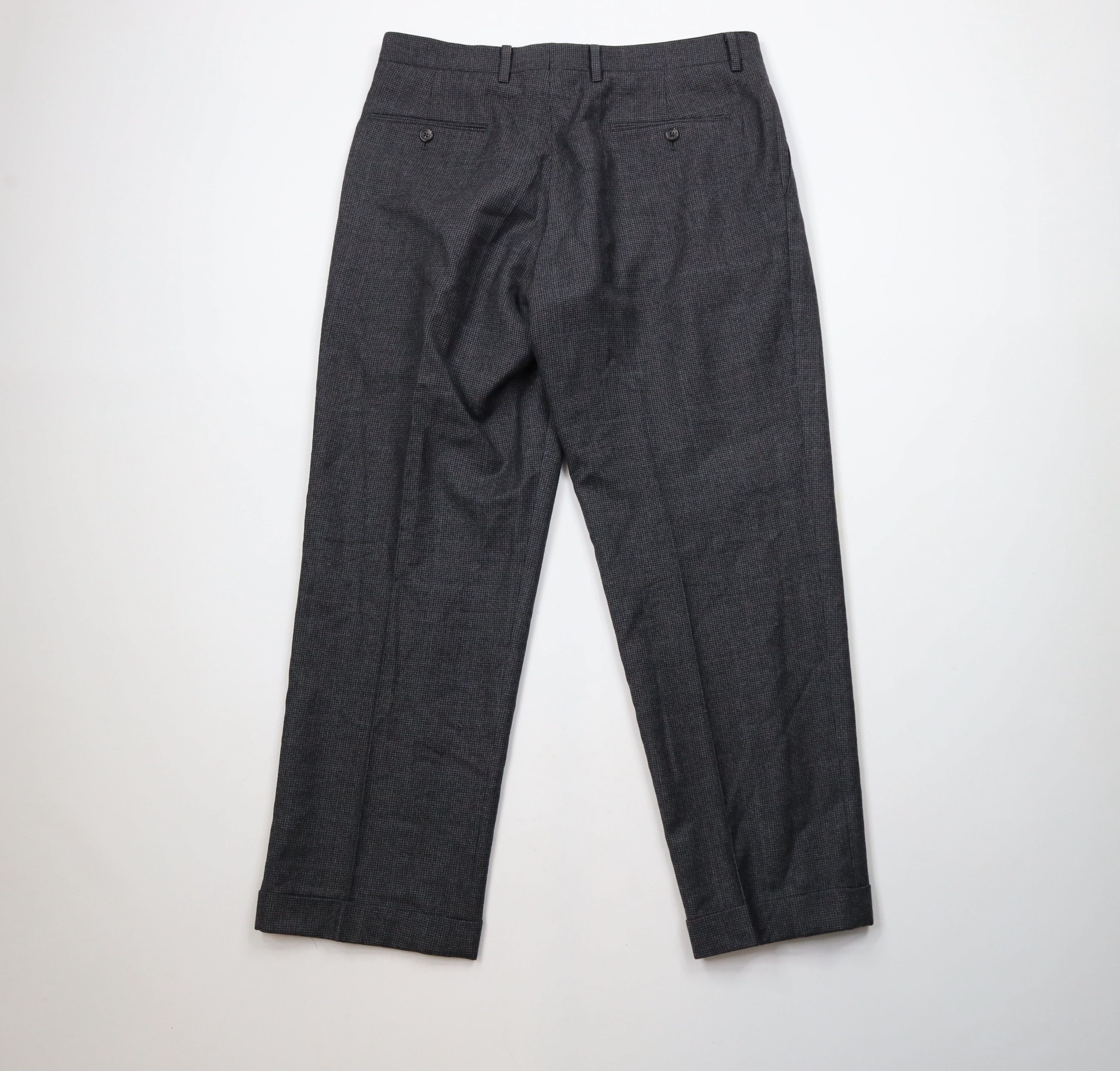 Ralph Lauren × Vintage Vintage Ralph Lauren Cuffed Wool Houndstooth Wide Leg Pants Size US 34 / EU 50 - 8 Thumbnail