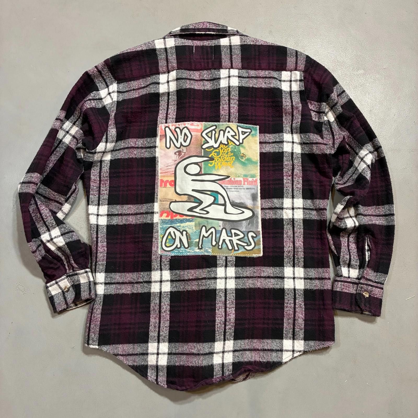 Other Drift Collective Upcycled 'No Surf on Mars" Vintage Flannel Size US M / EU 48-50 / 2 - 2 Thumbnail
