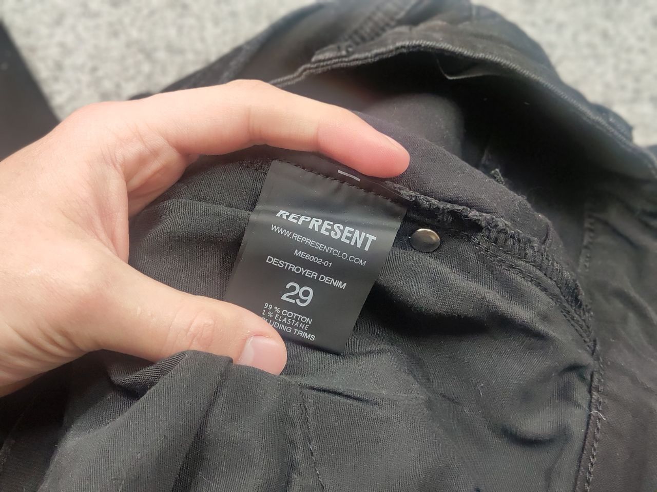 Represent Clo. Represent Destroyer Denim Black Fabric Faded Slim Fit Jeans Size US 29 - 13 Thumbnail