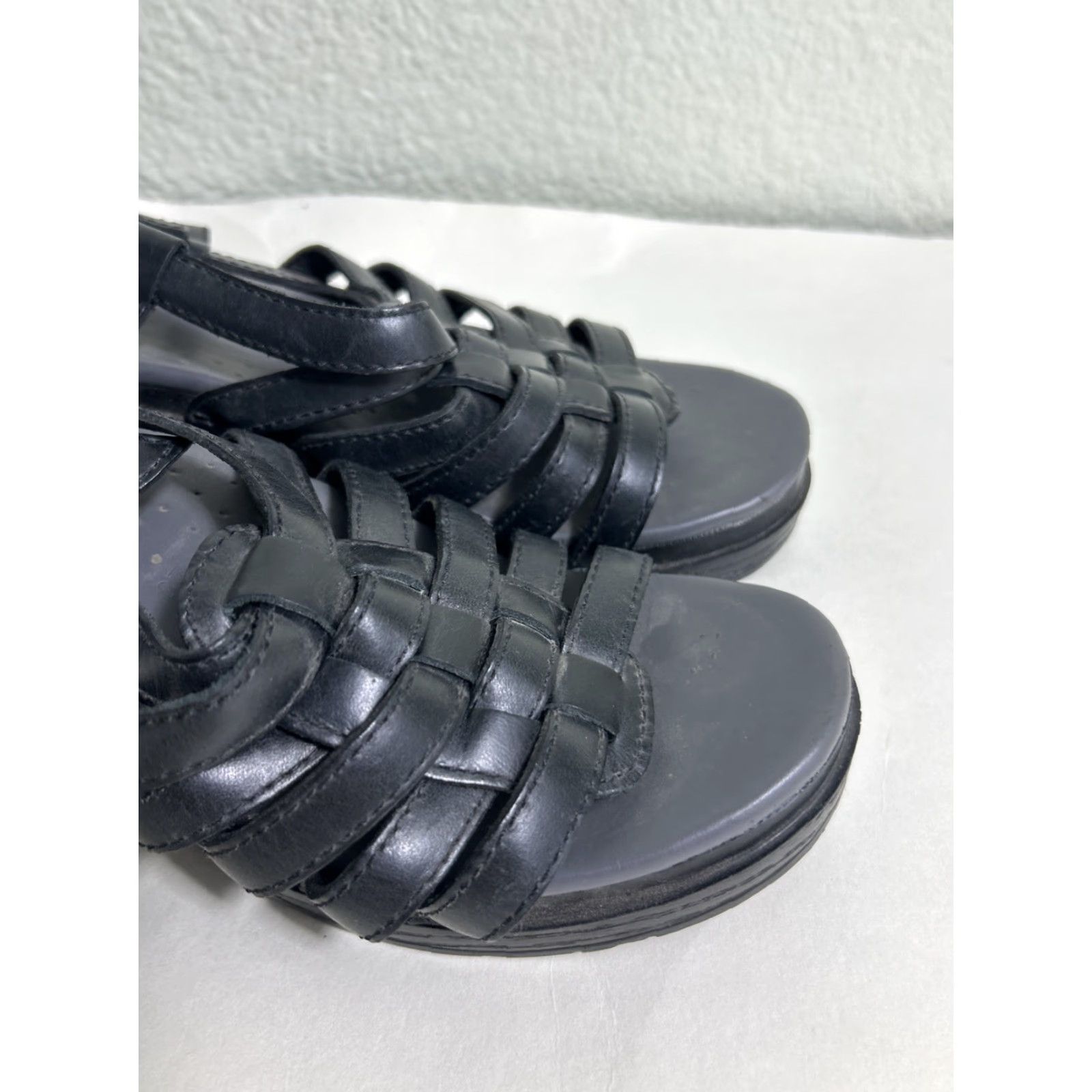 Dansko DANSKO Womens Sandal Open Toe Strappy Leather Wedge Black Size 7 US 7 EUR 37 Size US 7 / IT 37 - 2 Thumbnail