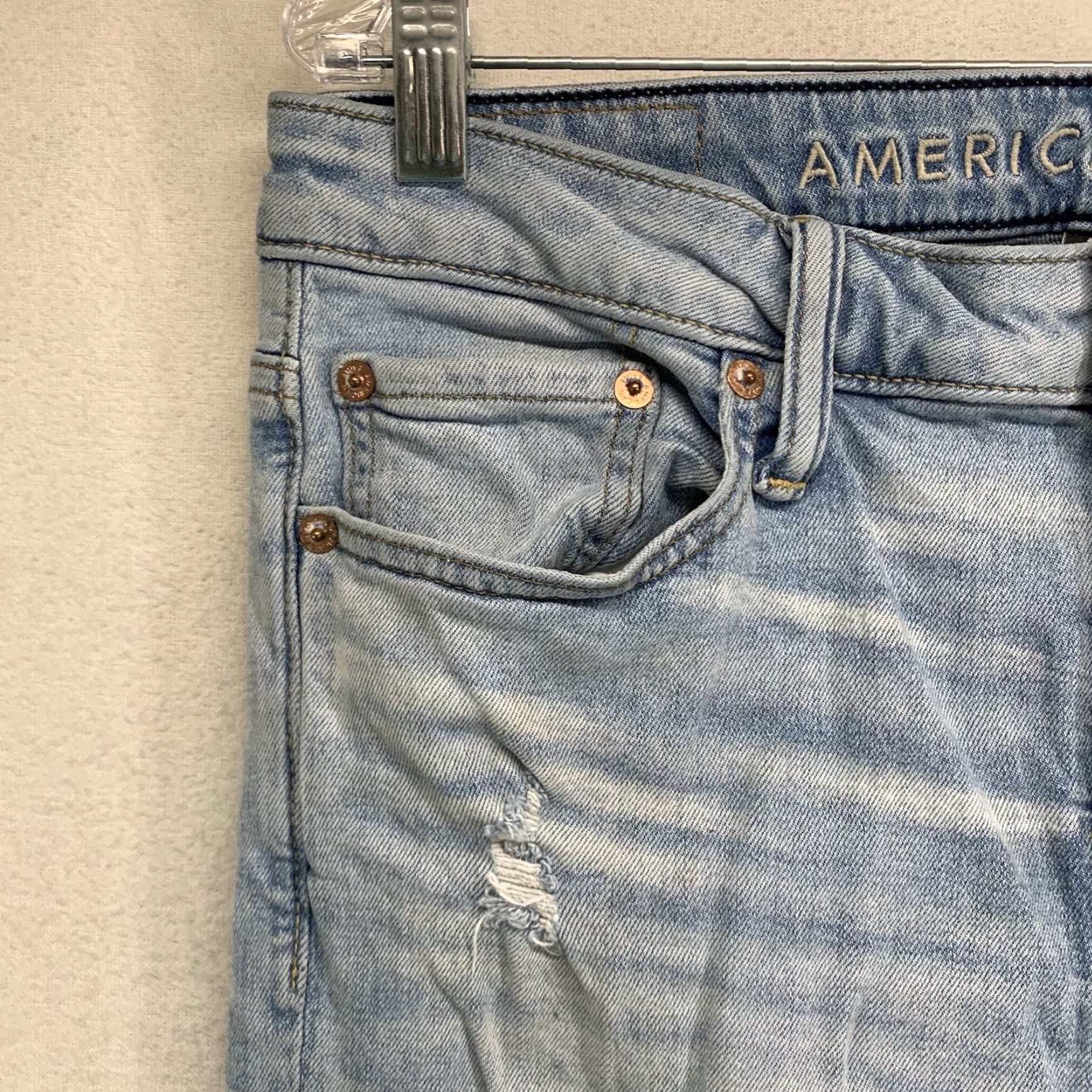 American Eagle Outfitters American Eagle Jeans Mens Blue 32x32 Airflex Slim Straight 5-Pocket Denim Size US 32 / EU 48 - 7 Thumbnail