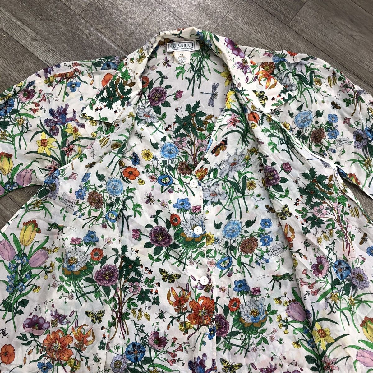 Gucci 1970s Gucci Silk Floral Old Pattern Blouse Italian Designer Size US S / EU 44-46 / 1 - 5 Thumbnail