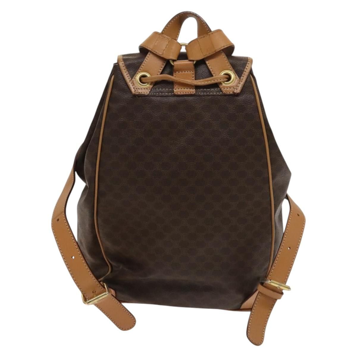 Celine CELINE Macadam Canvas Backpack Pvc Leather Brown Gold Size ONE SIZE - 2 Thumbnail
