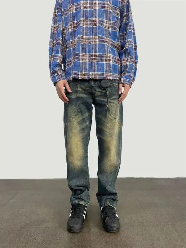 Japanese Brand × Jean Retro washed distressed corrugated jeans Size US 32 / EU 48 - 1 Thumbnail