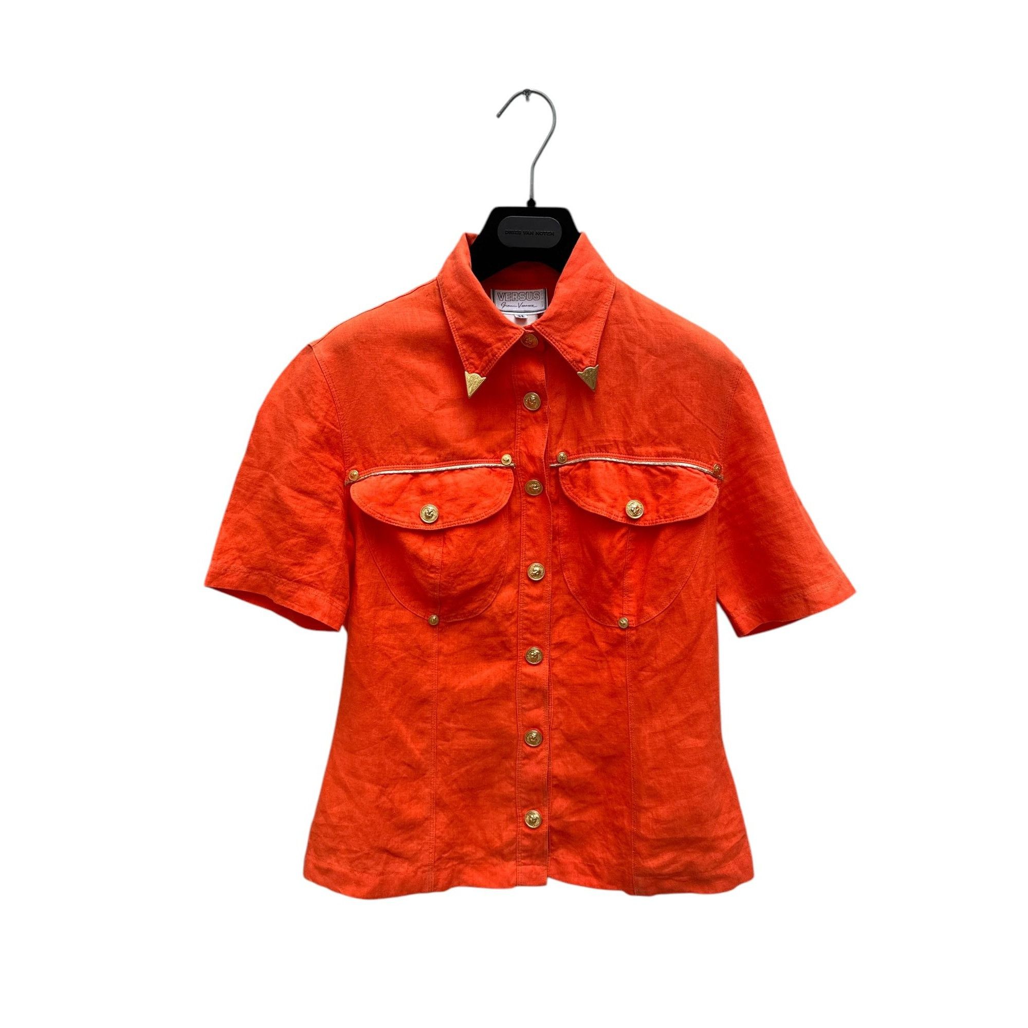 Versace Vintage Versus Red Cotton Shirt Size M / US 6-8 / IT 42-44 - 1 Thumbnail