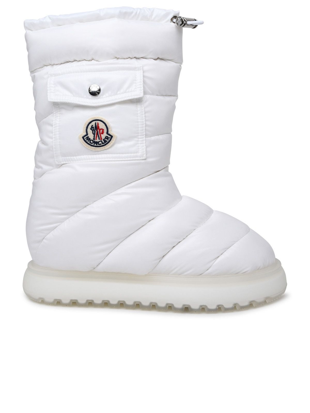 image of Moncler 'gaia Pocket' Mid Boots In White Laqué Nylon, Women's (Size 6)